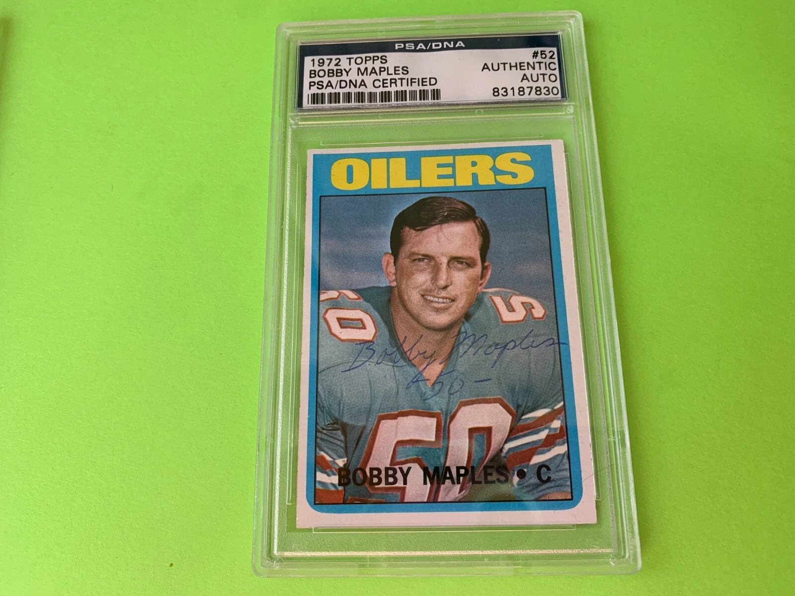 Bobby Maples Oilers 1972 Topps Card #52 Signed Auto PSA/DNA ENCAPSULATED
