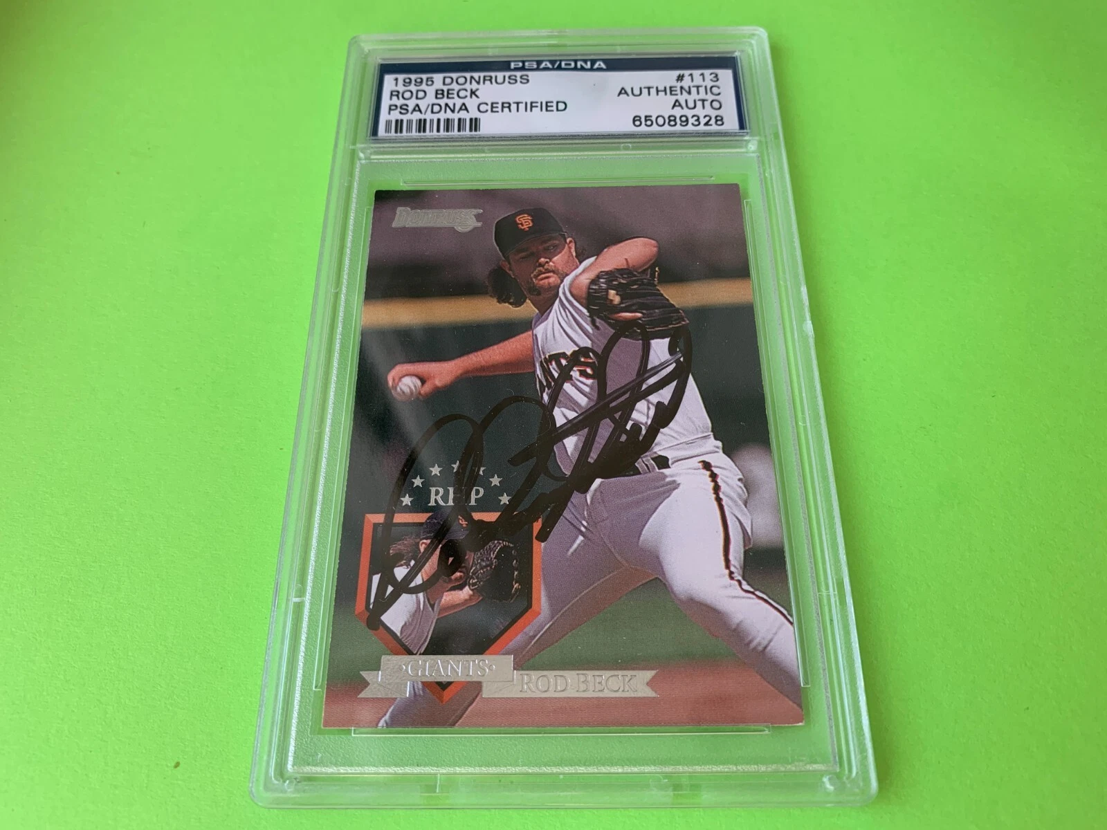 Rod Beck Giants 1995 Donruss Card #113 Signed Auto PSA/DNA ENCAPSULATED
