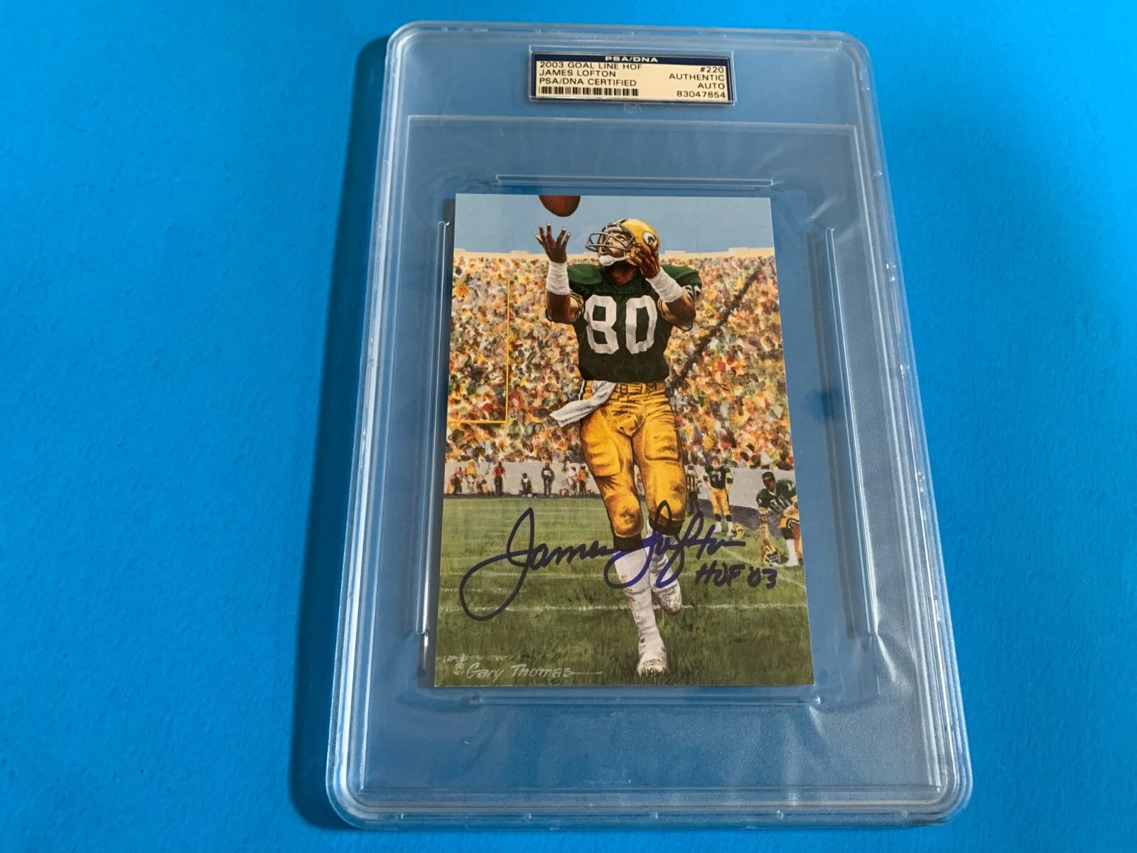 James Lofton Packers Goal Line Art Card Signed Auto PSA/DNA
