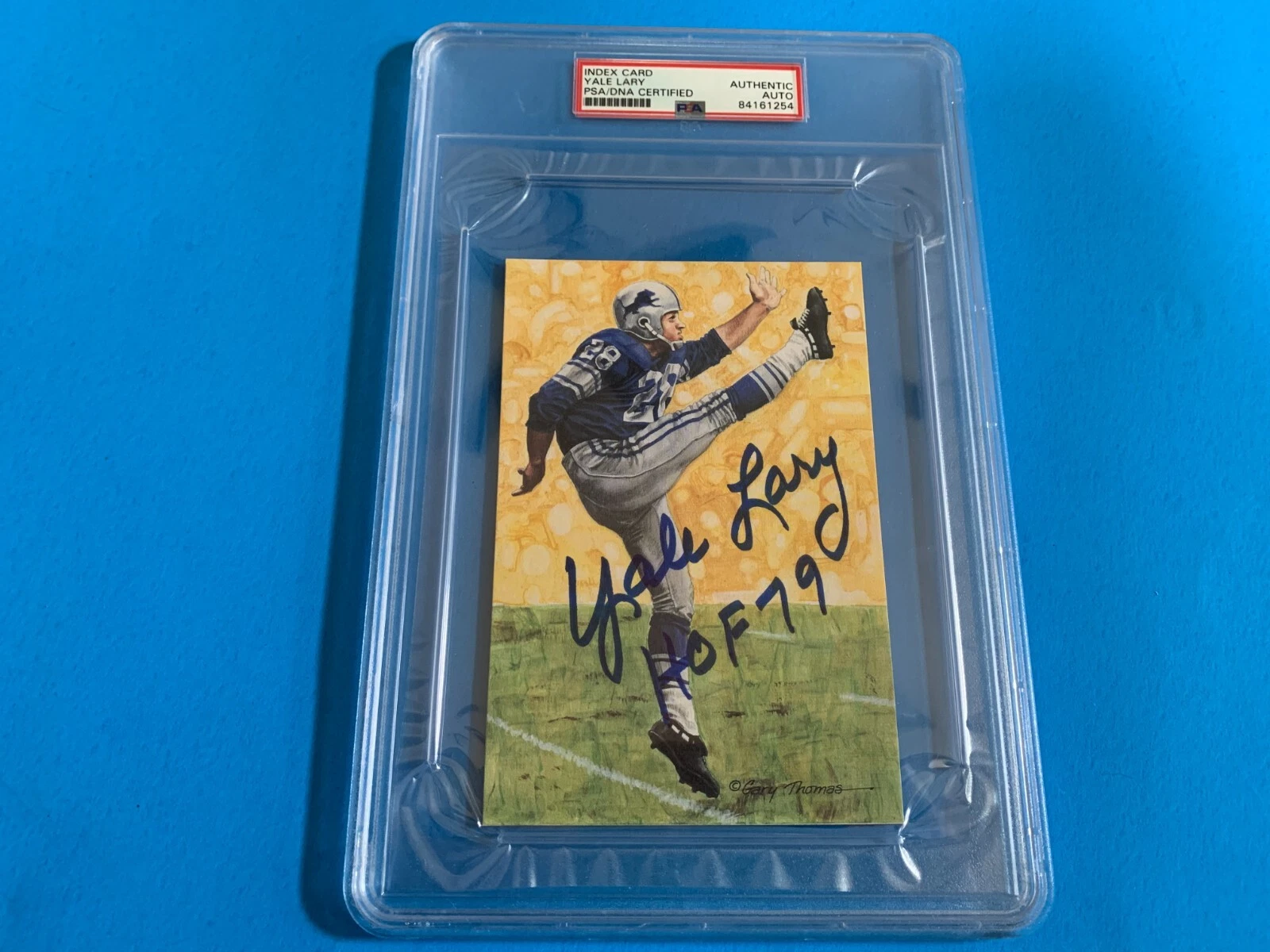 Yale Lary Lions Goal Line Art Card Signed Auto PSA/DNA
