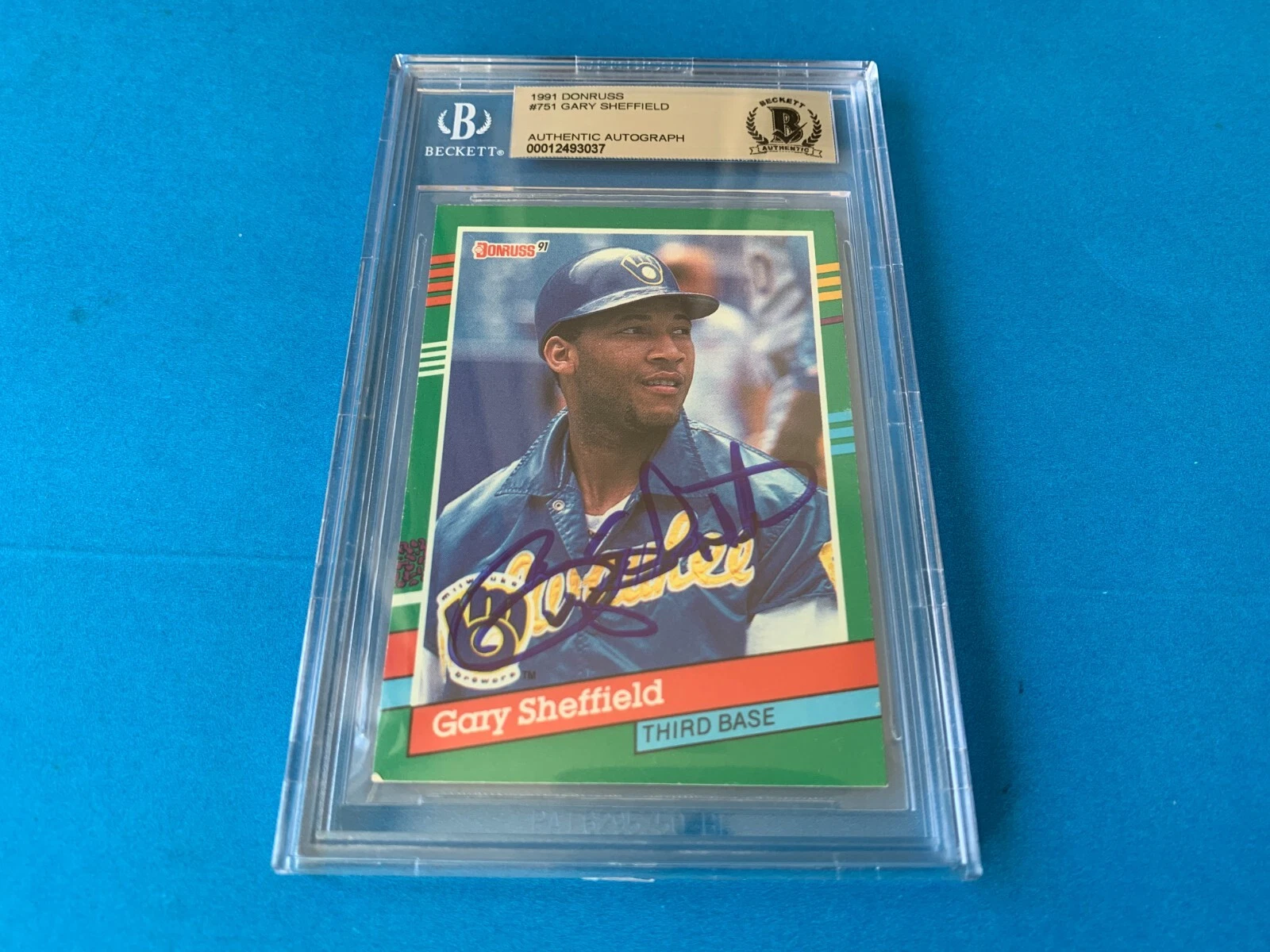 Gary Sheffield 1991 Donruss Card Signed Auto Beckett BAS
