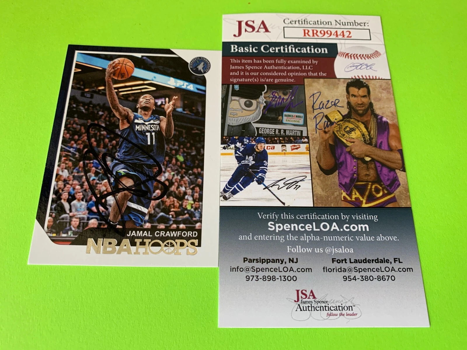 Jamal Crawford Minnesota 2018 NBA Hoops Card Signed Auto JSA COA
