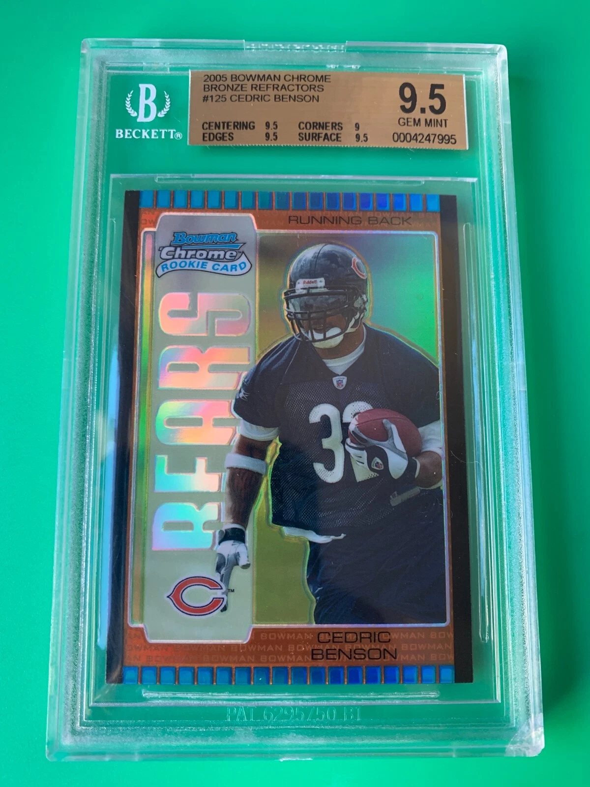 Cedric Benson Bears 2005 Bowman Chrome Refractors /150 Rookie BGS 9.5
