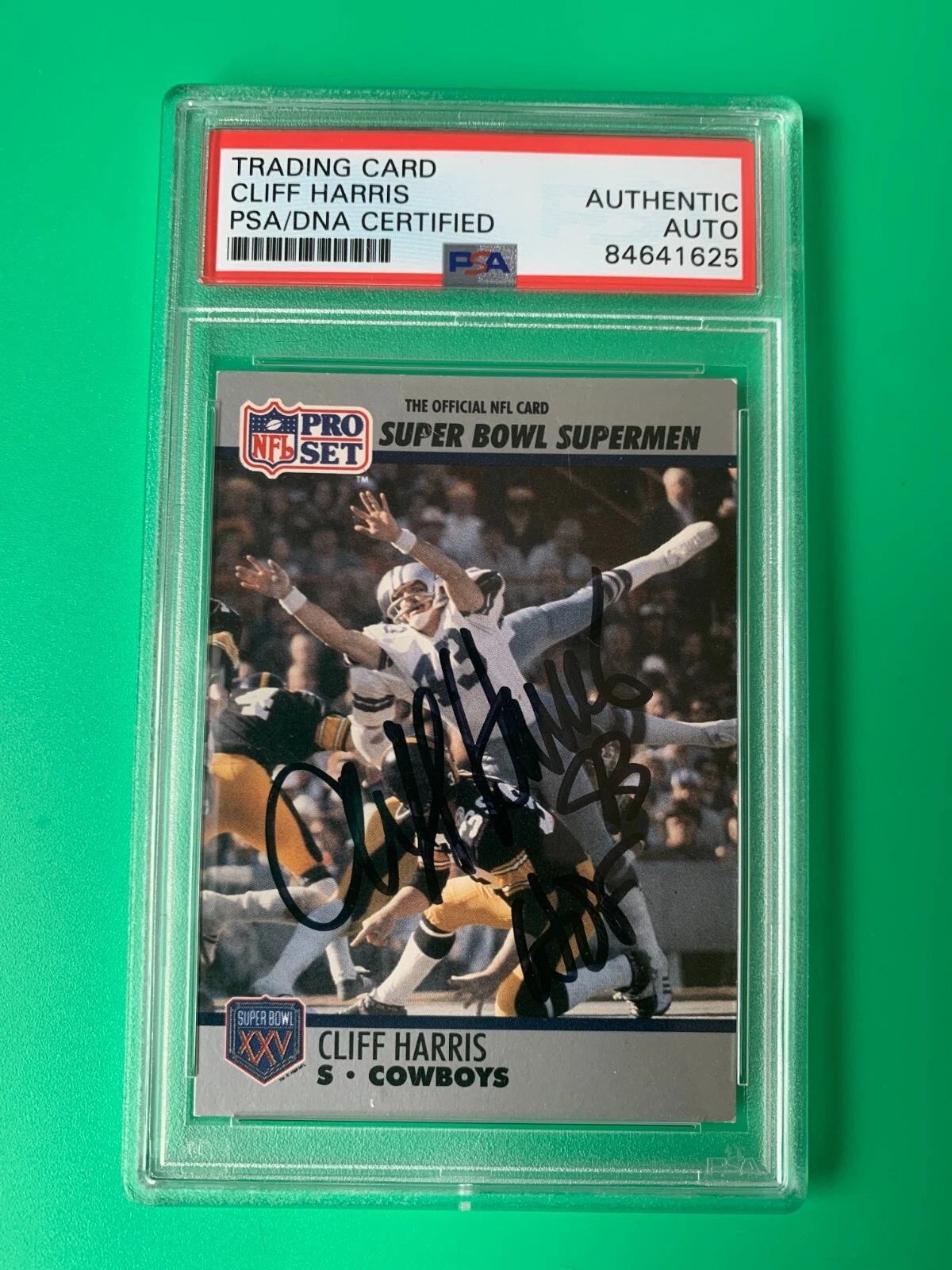Cliff Harris Cowboys 1990 Pro Set Card Signed Auto PSA/DNA ENCAPSULATED
