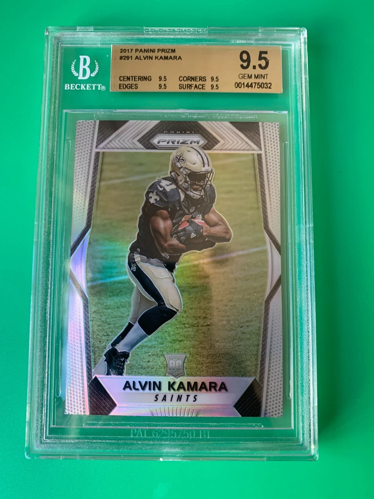Alvin Kamara Saints 2017 Prizm Silver ROOKIE Card BGS 9.5 GEM MINT
