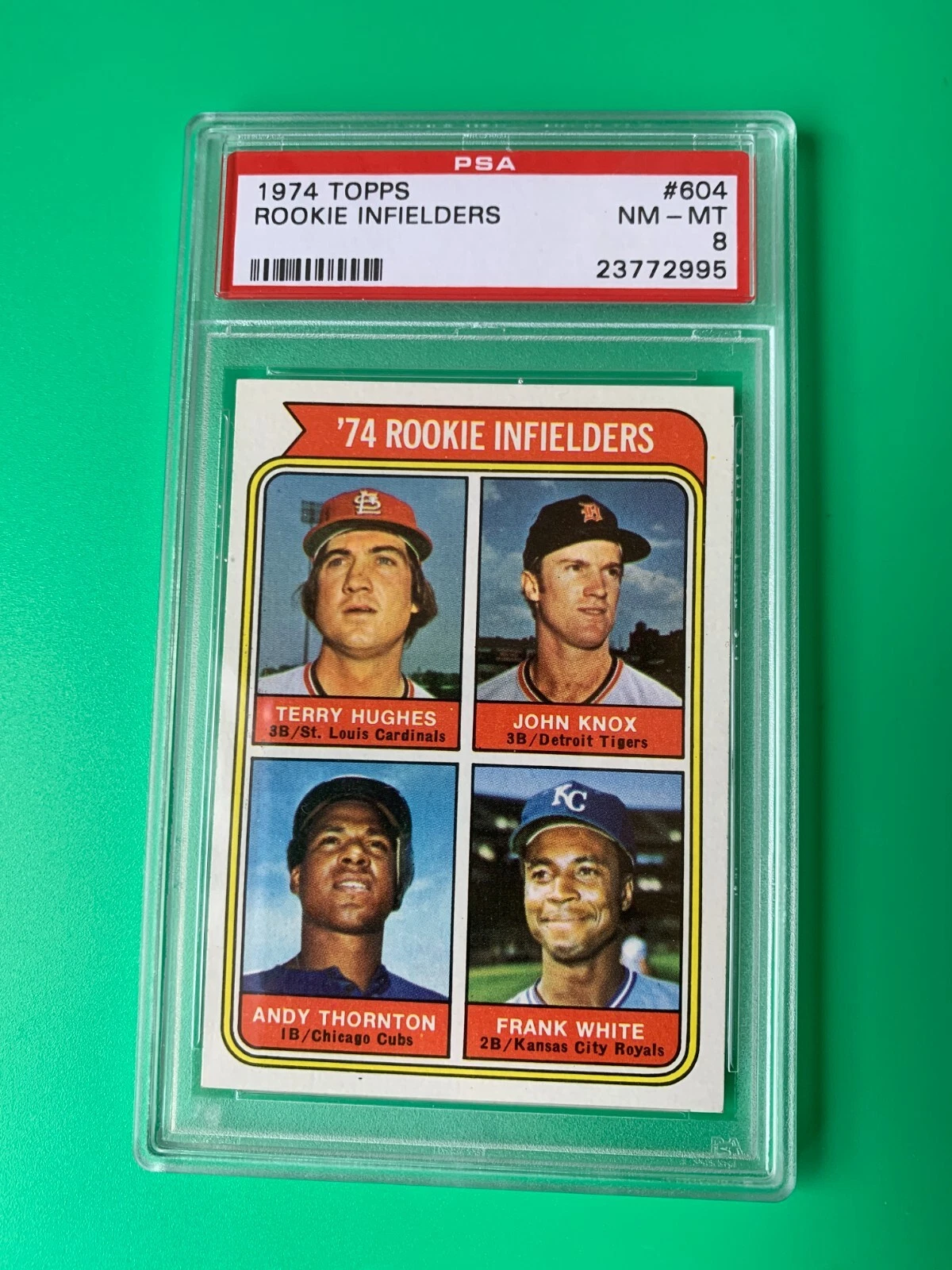 Frank White 1974 Topps Rookie Card Near Mint PSA 8
