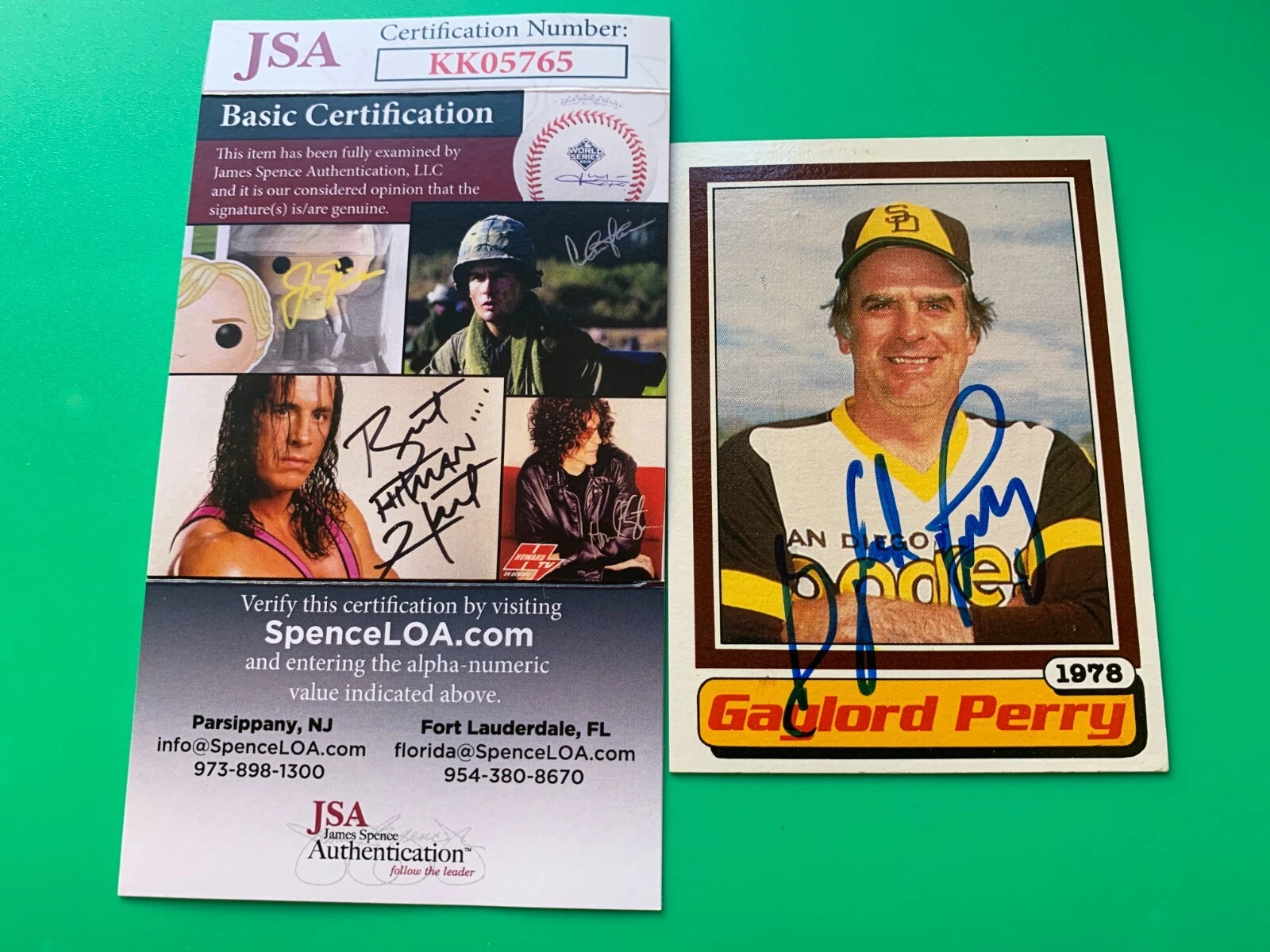 Gaylord Perry HOF 1978 Card 5 in the series of 6 Signed Auto JSA COA
