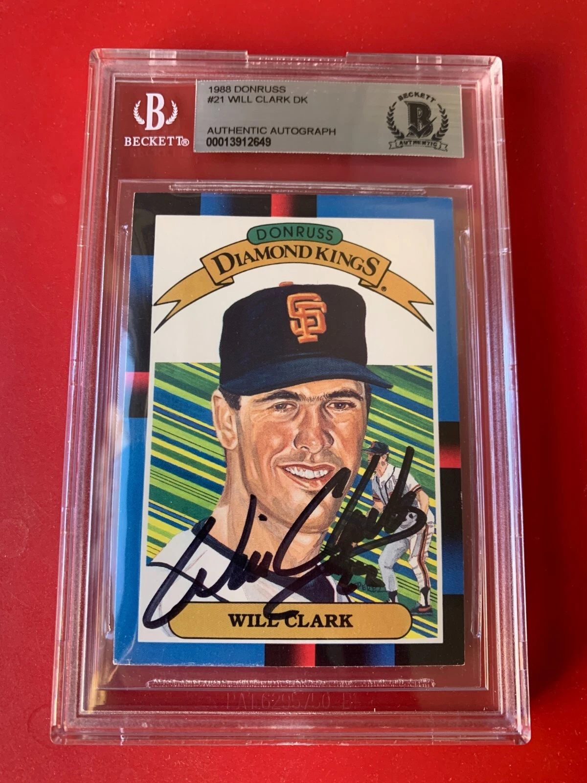 WILL CLARK GIANTS 1988 DONRUSS DK DIAMOND KINGS CARD SIGNED AUTO BECKETT BAS COLLECTIBLE MEMORABILIA