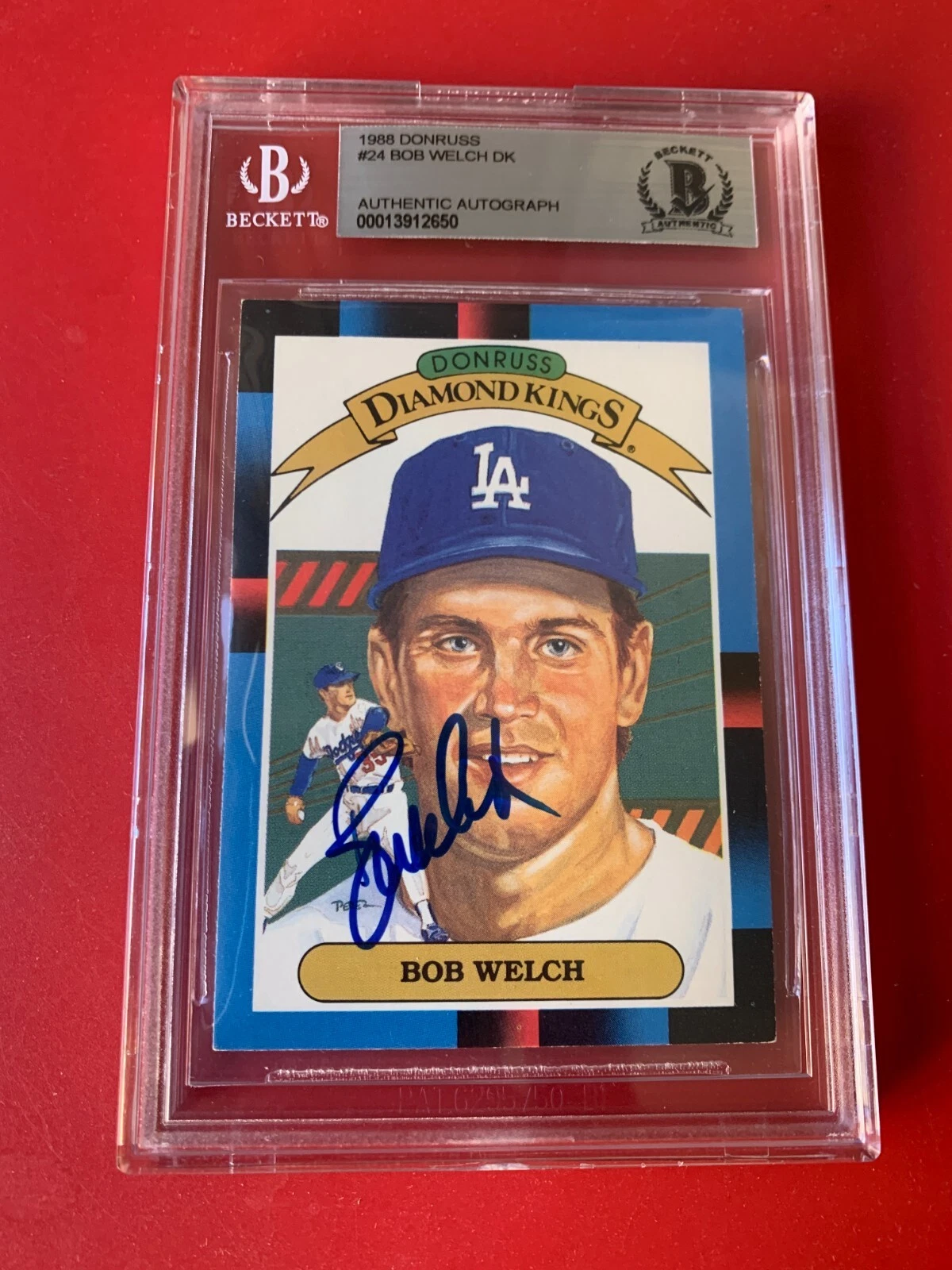 Bob Welch Dodgers 1988 Donruss DK Diamond Kings Card Signed Auto Beckett BAS

