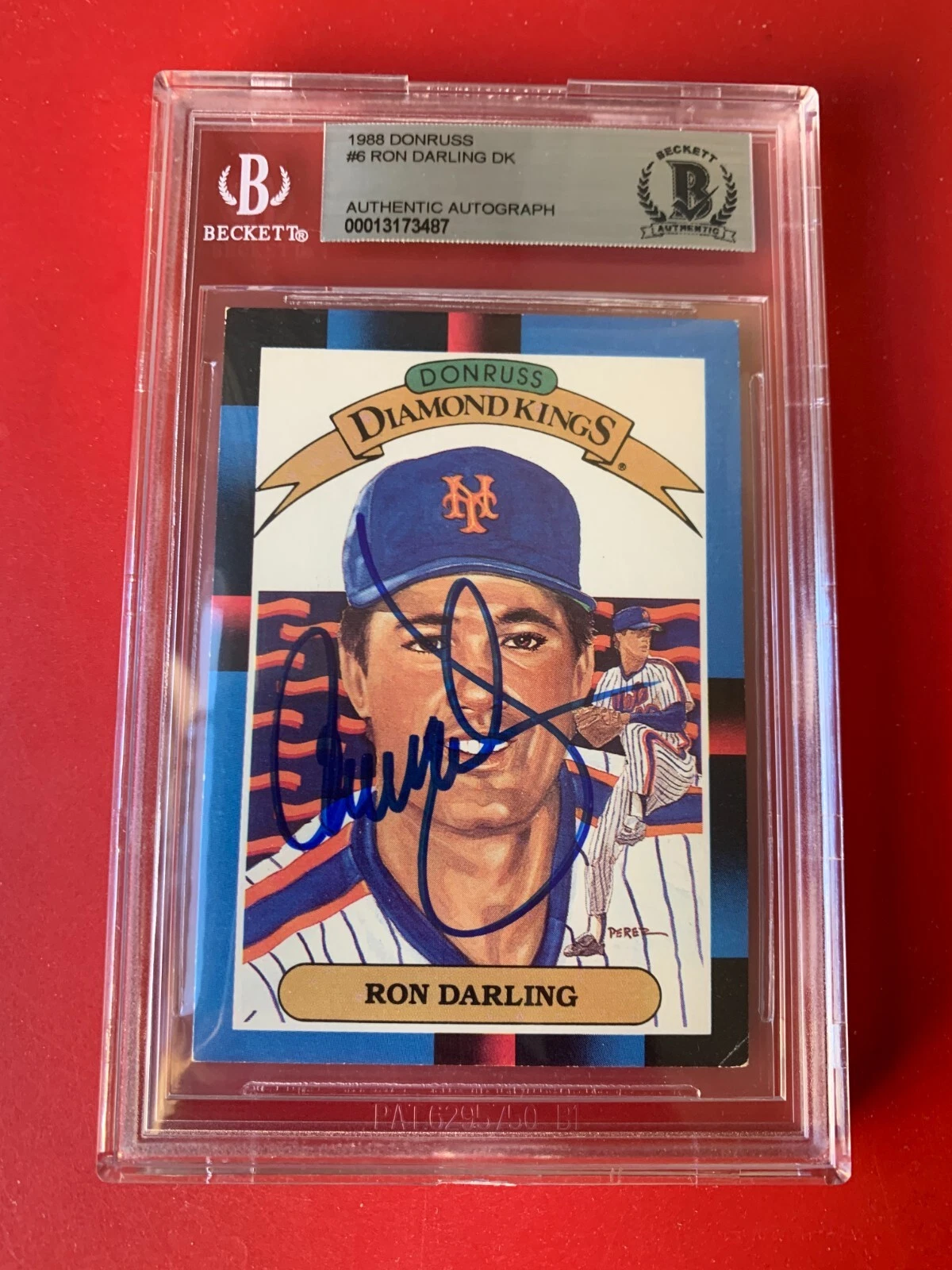Ron Darling Mets 1988 Donruss DK Diamond Kings Card Signed Auto Beckett BAS
