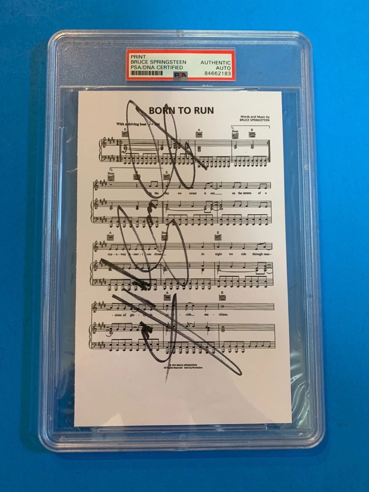Bruce Springsteen Signed Auto Born to Run Music Print RARE PSA/DNA ENCAPSULATED
