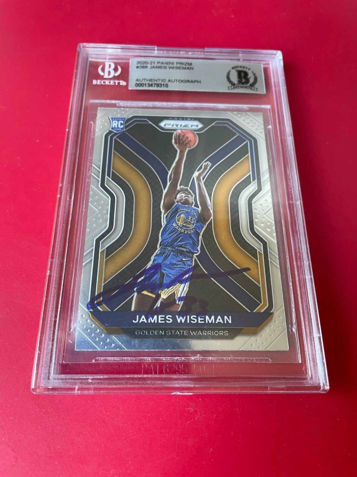 James Wiseman Warriors 2020-21 Prizm Rookie Card Signed Auto Beckett BAS Slabbed

