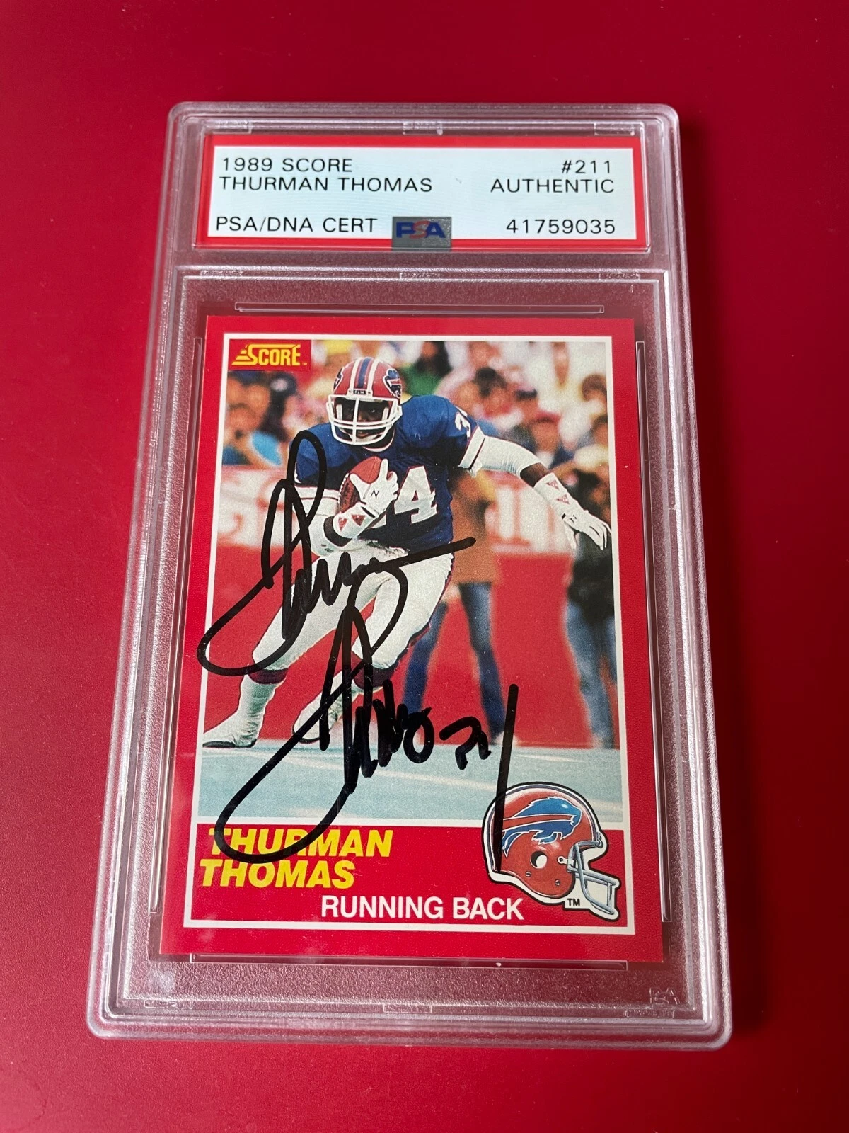 Thurman Thomas Bills 1989 SCORE Rookie Card Signed Auto PSA/DNA ENCAPSULATED
