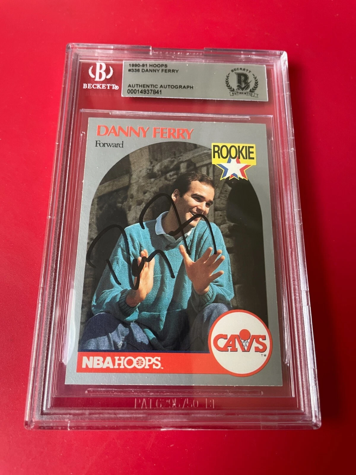 Danny Ferry DUKE 1990-91 Hoops NBA Rookie Card Signed Auto BAS Slabbed
