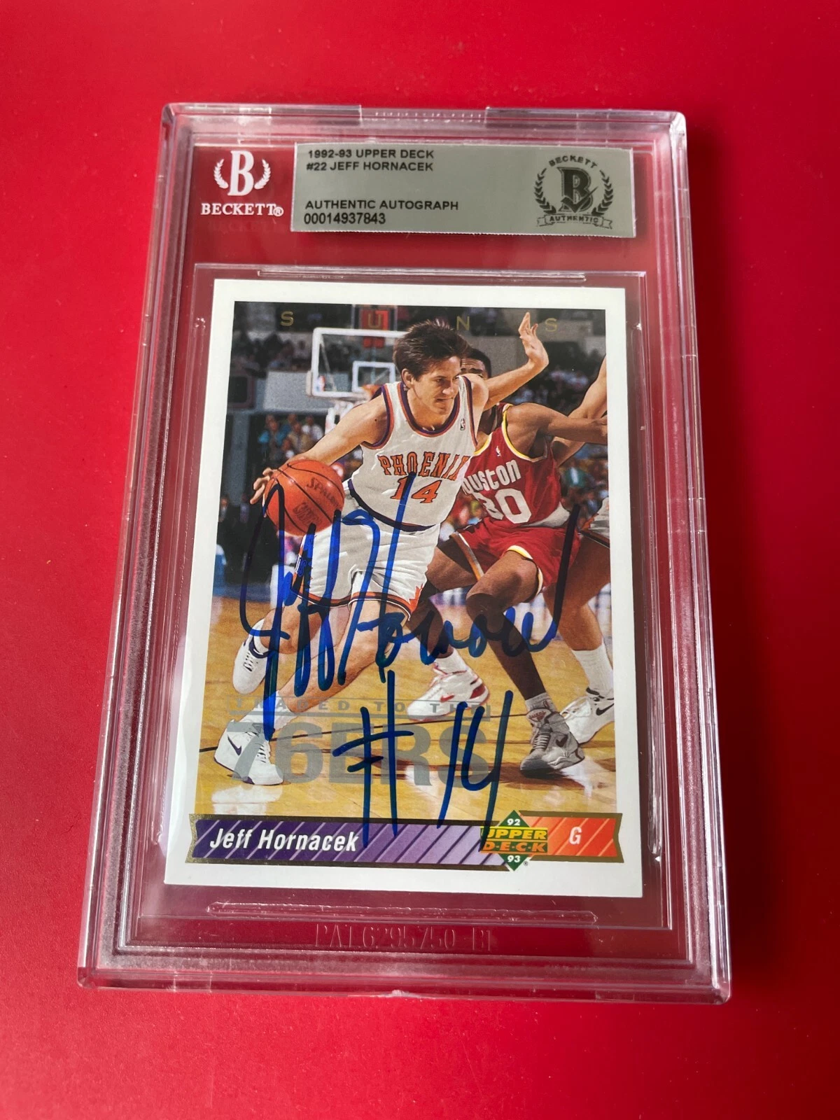 Jeff Hornacek Suns 1992-93 Upper Deck NBA Card Signed Auto BAS Slabbed
