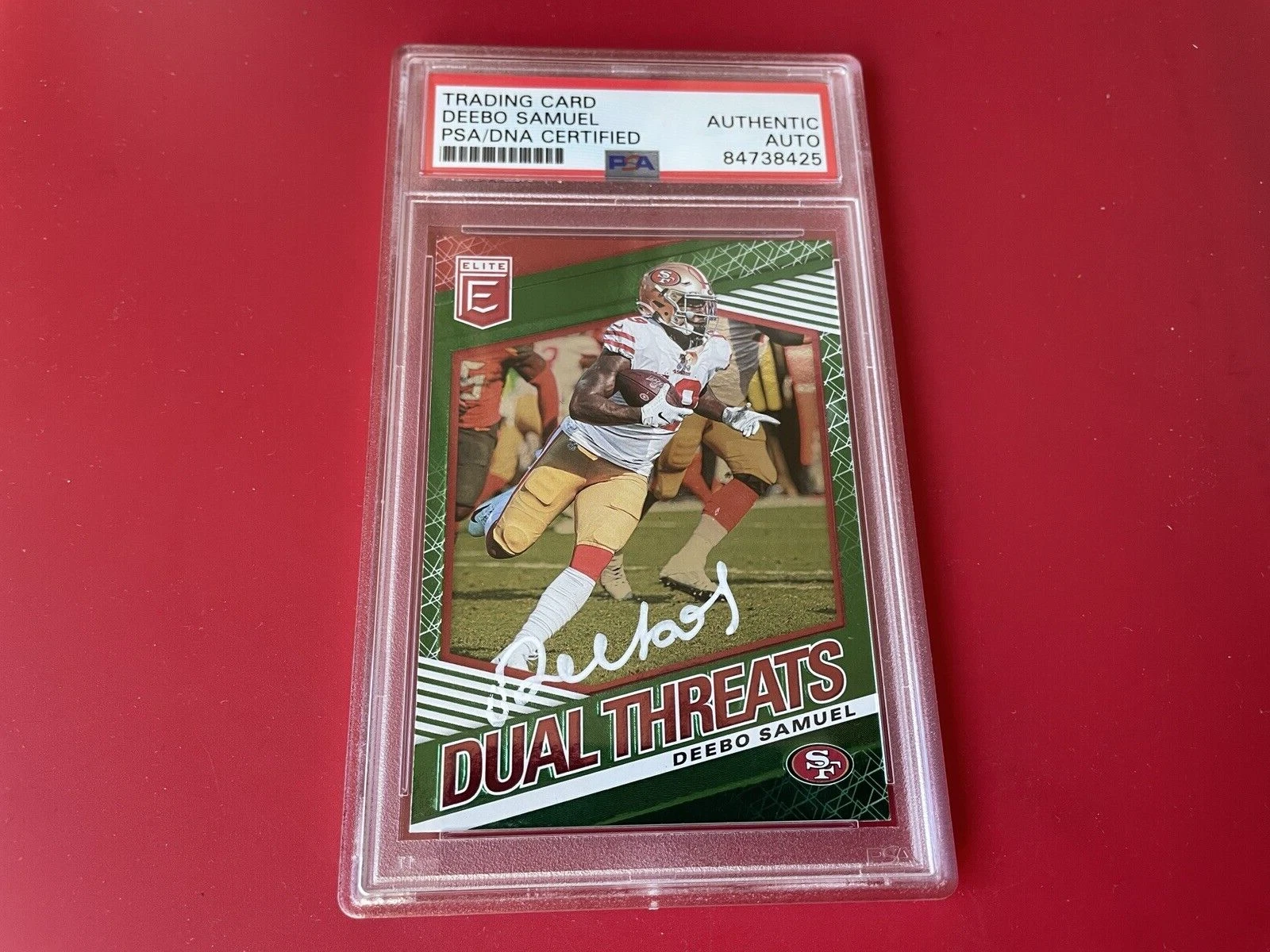 Deebo Samuel 49ers NFL 2020 Panini Elite Dual Threats Card Signed Auto PSA/DNA
