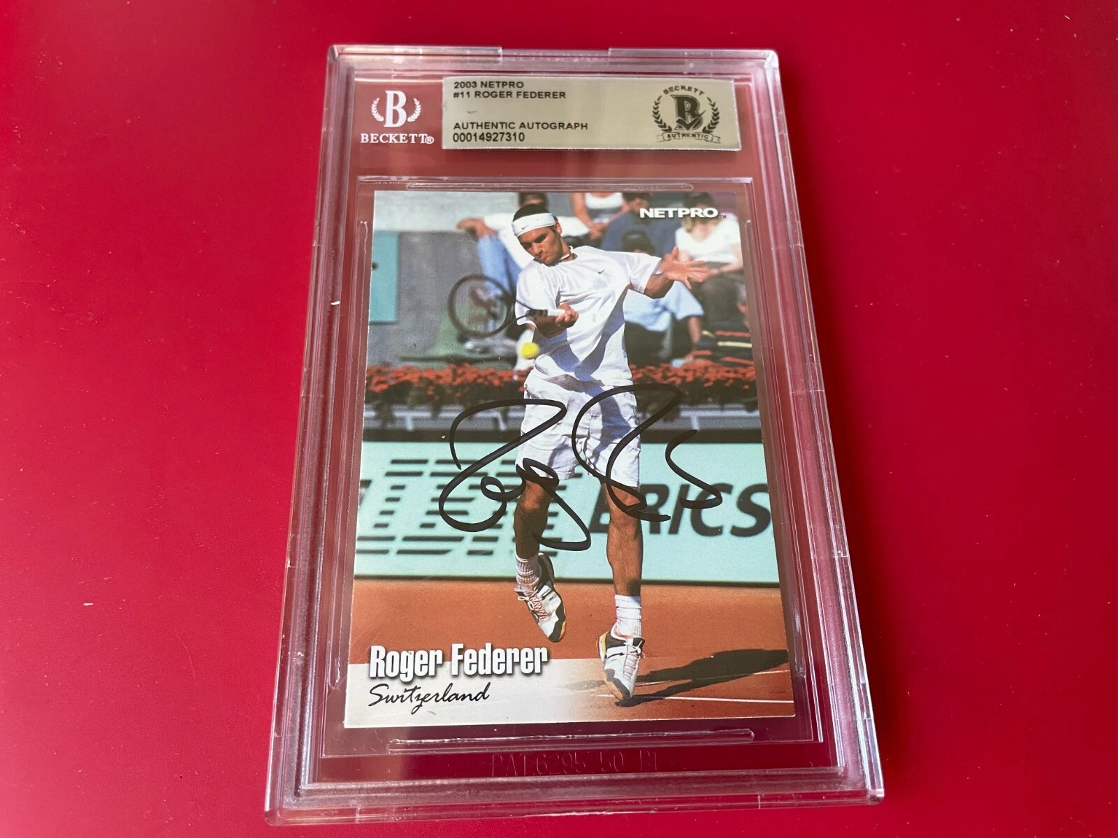 Roger Federer Tennis 2003 Net Pro Rookie Card #11 Signed Auto Beckett BAS
