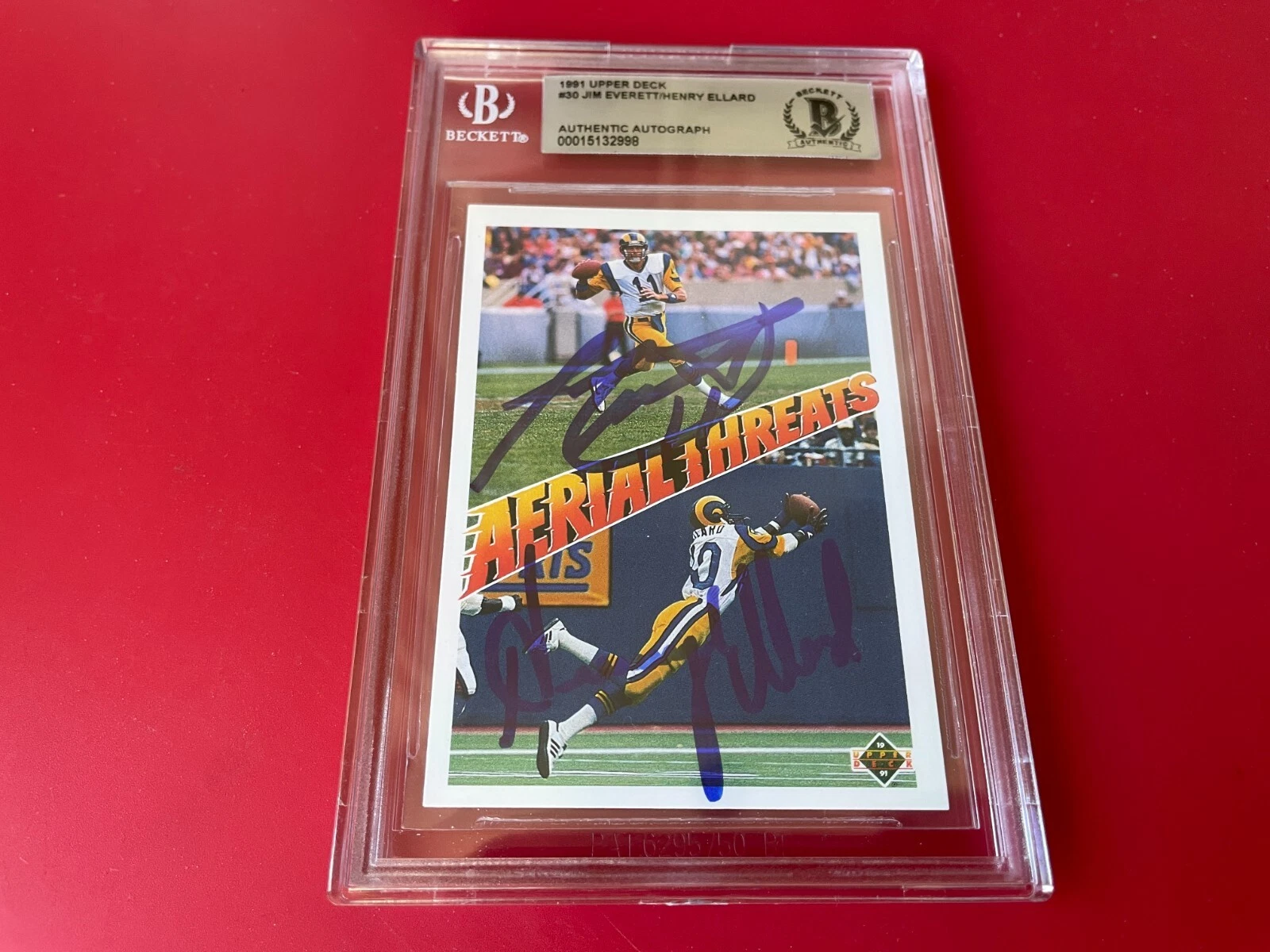 Jim Everett Henry Ellard 1991 UD Dual Card Signed Auto Beckett BAS Slabbed
