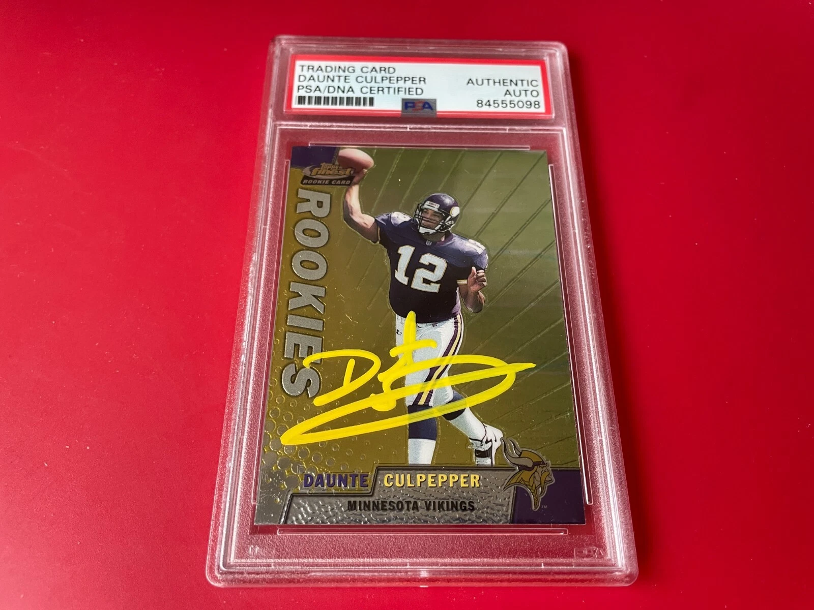 Daunte Culpepper Vikings 1999 Topps Finest Rookie Card Signed Auto PSA/DNA
