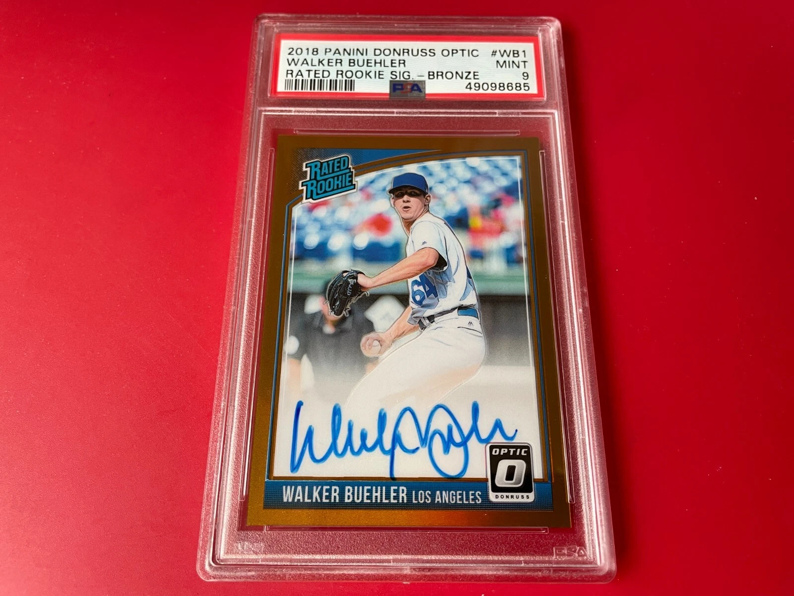 WALKER BUEHLER DODGERS 2018 DONRUSS OPTIC RATED ROOKIE MINT PSA 9 COLLECTIBLE MEMORABILIA