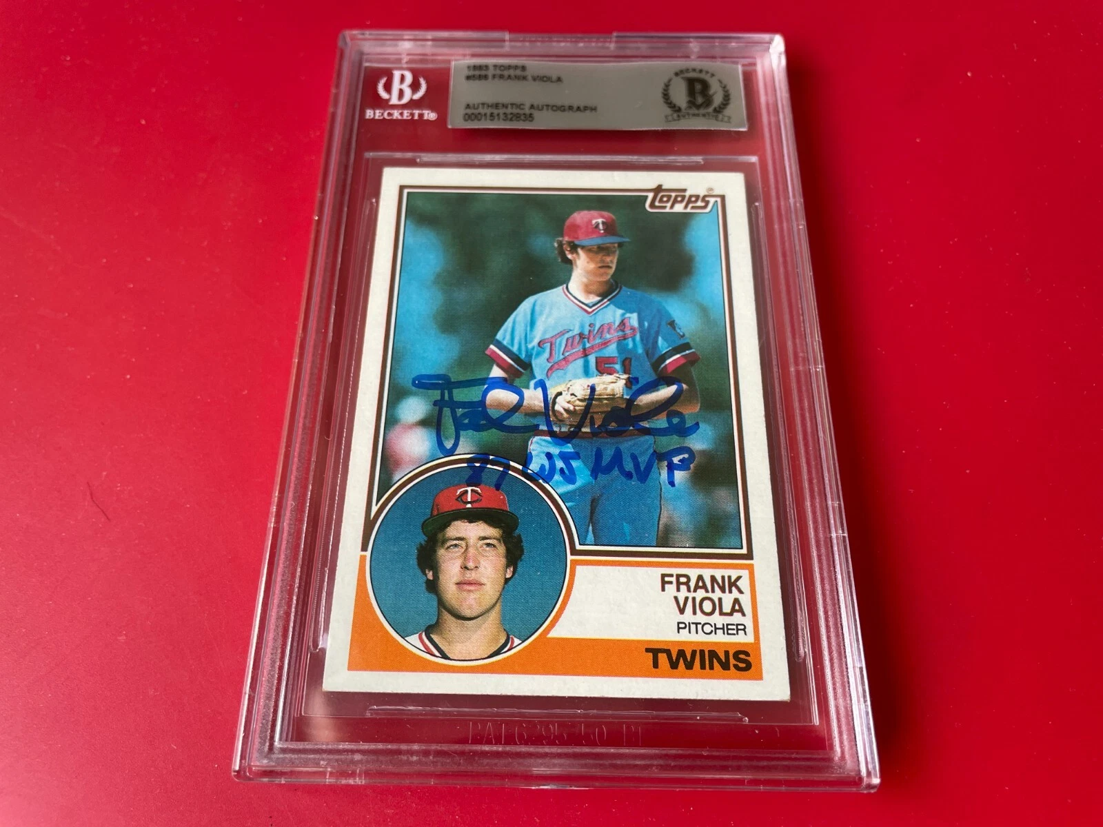 Frank Viola Twins 1982 Topps Rookie Card Signed Auto Beckett BAS
