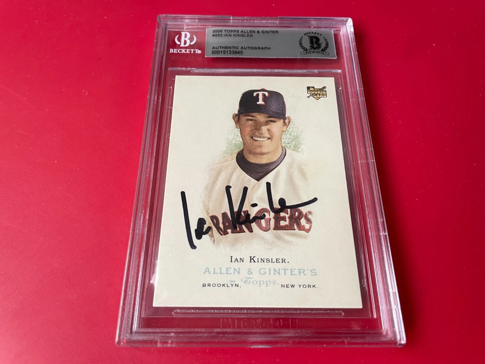 Ian Kinsler Rangers 2006 Topps A&G Card Signed Auto Beckett BAS
