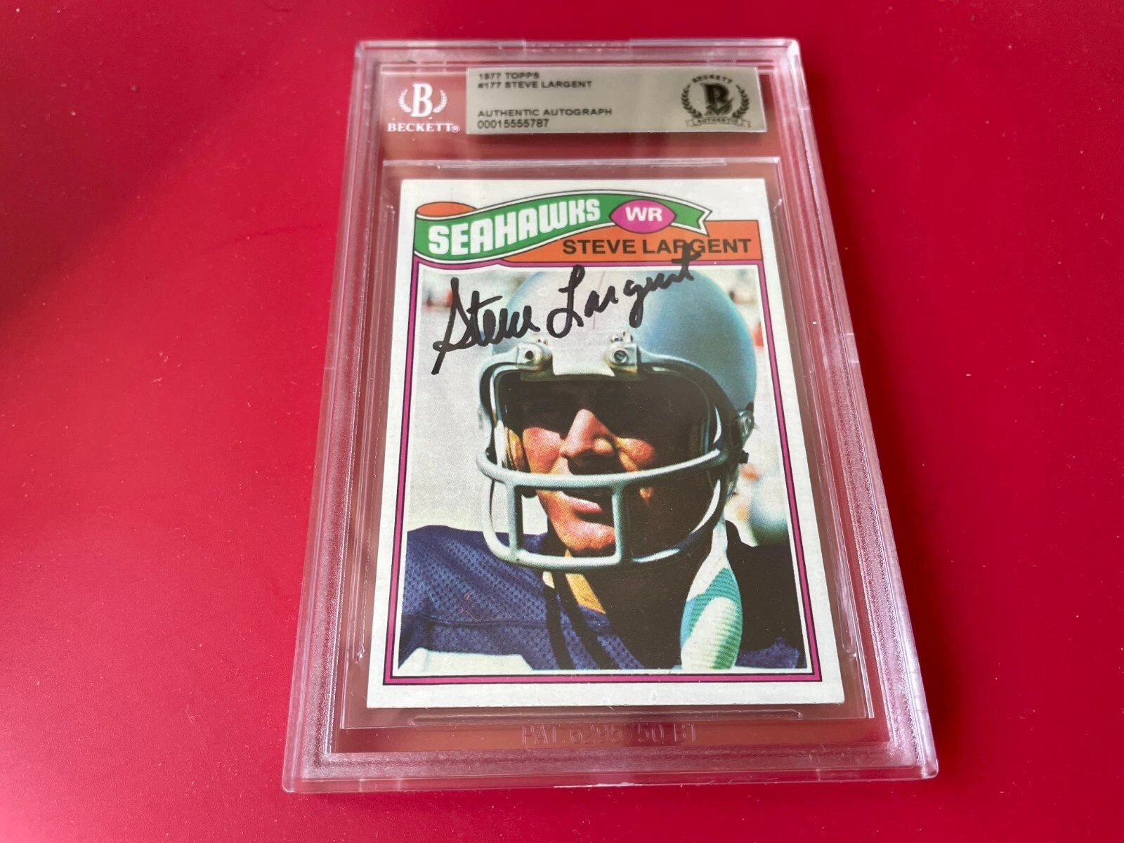 Steve Largent Seahawks 1977 Topps Rookie Card Signed Auto Beckett BAS Slabbed

