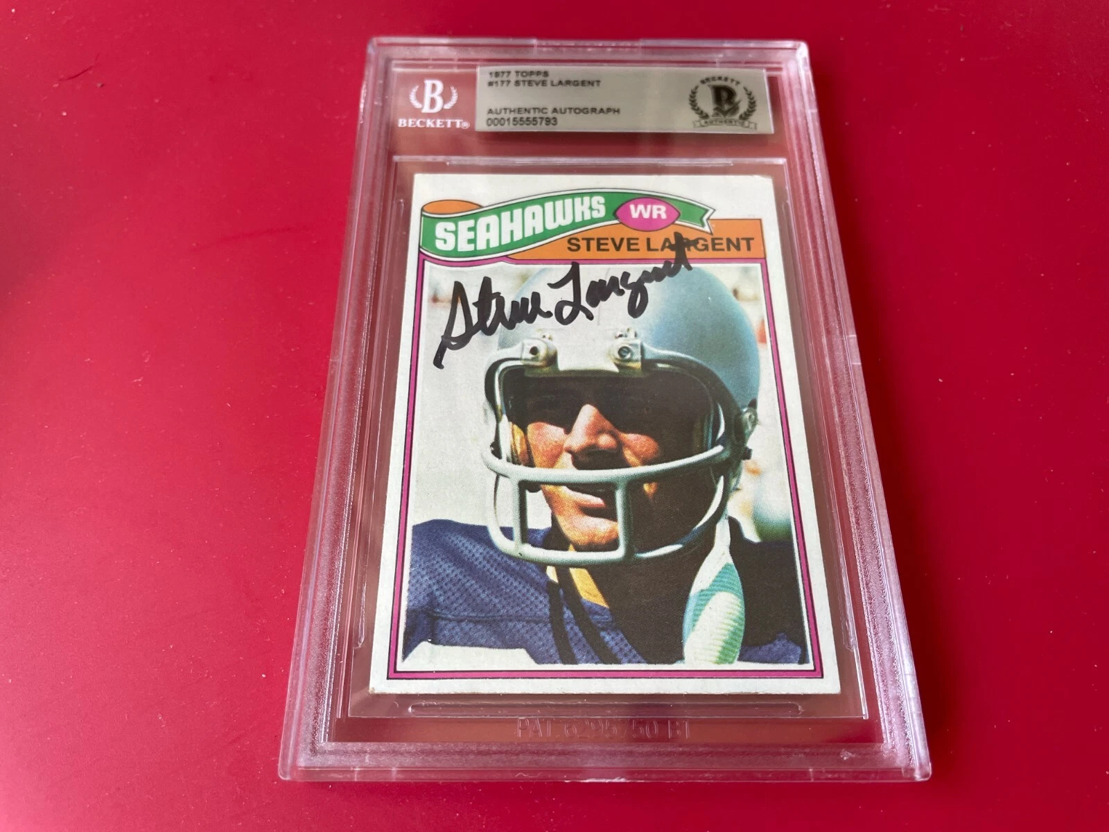 Steve Largent Seahawks 1977 Topps Rookie Card Signed Auto Beckett BAS Slabbed
