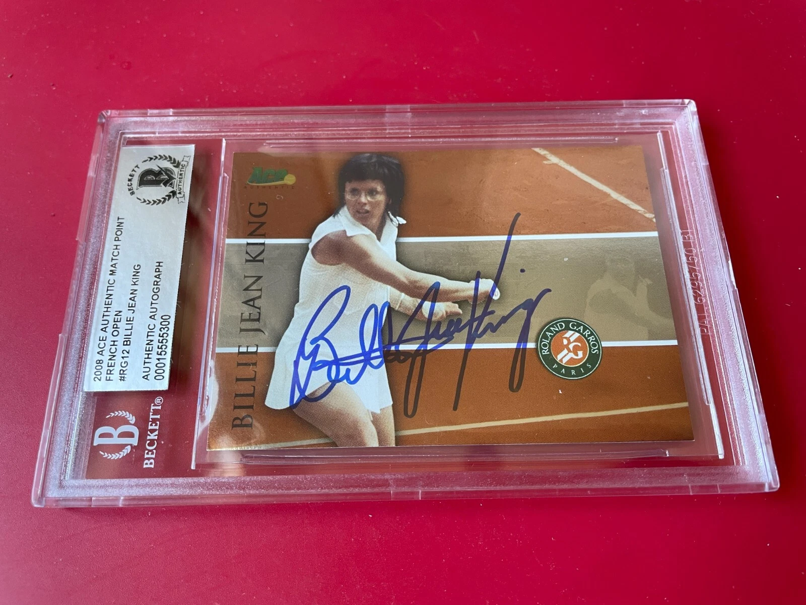 Billie Jean King 2008 Ace Authentic Match Point Card Signed Auto Beckett BAS
