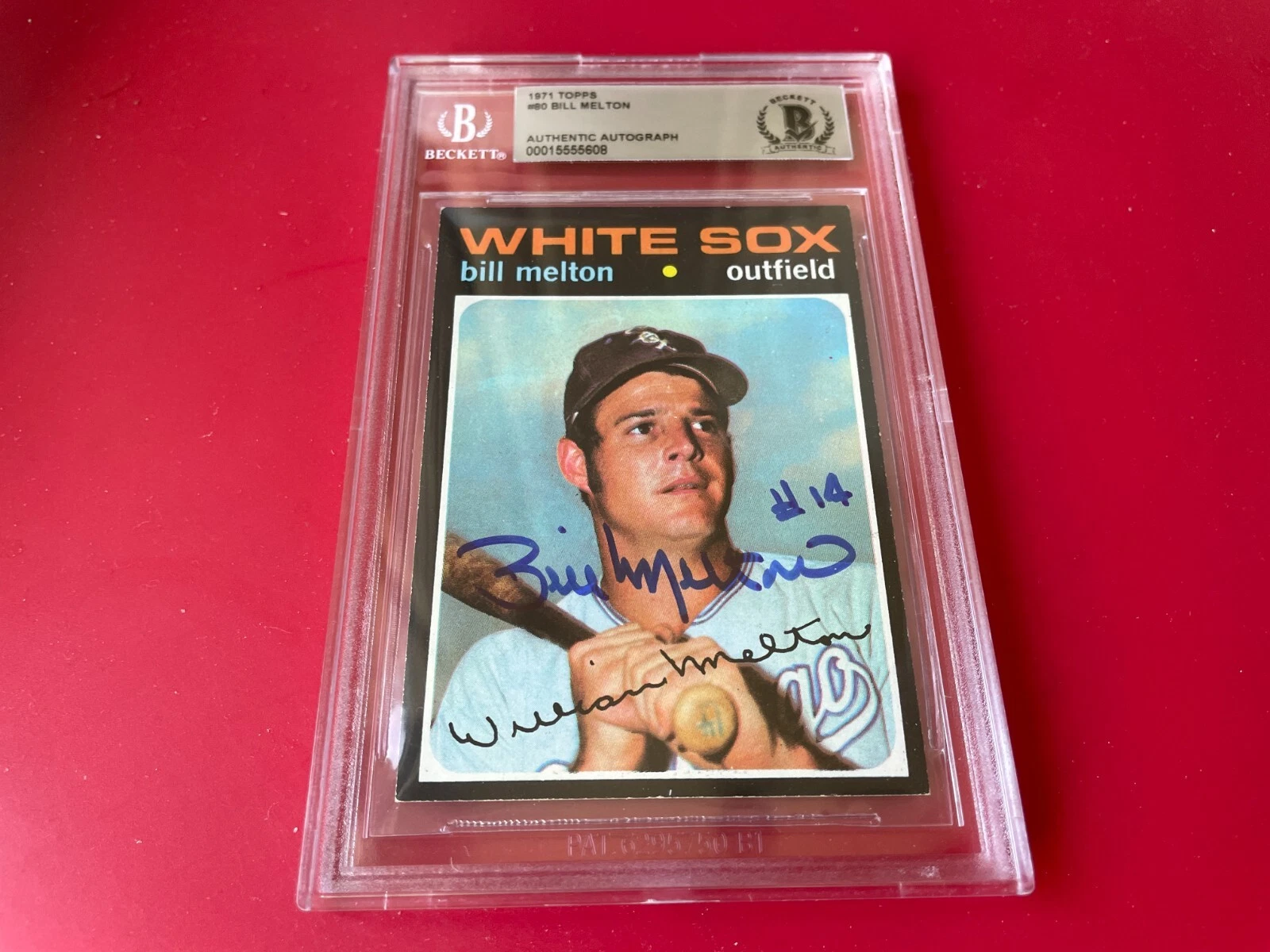 Bill Melton White Sox 1971 Topps Card Signed Auto Beckett BAS Slabbed
