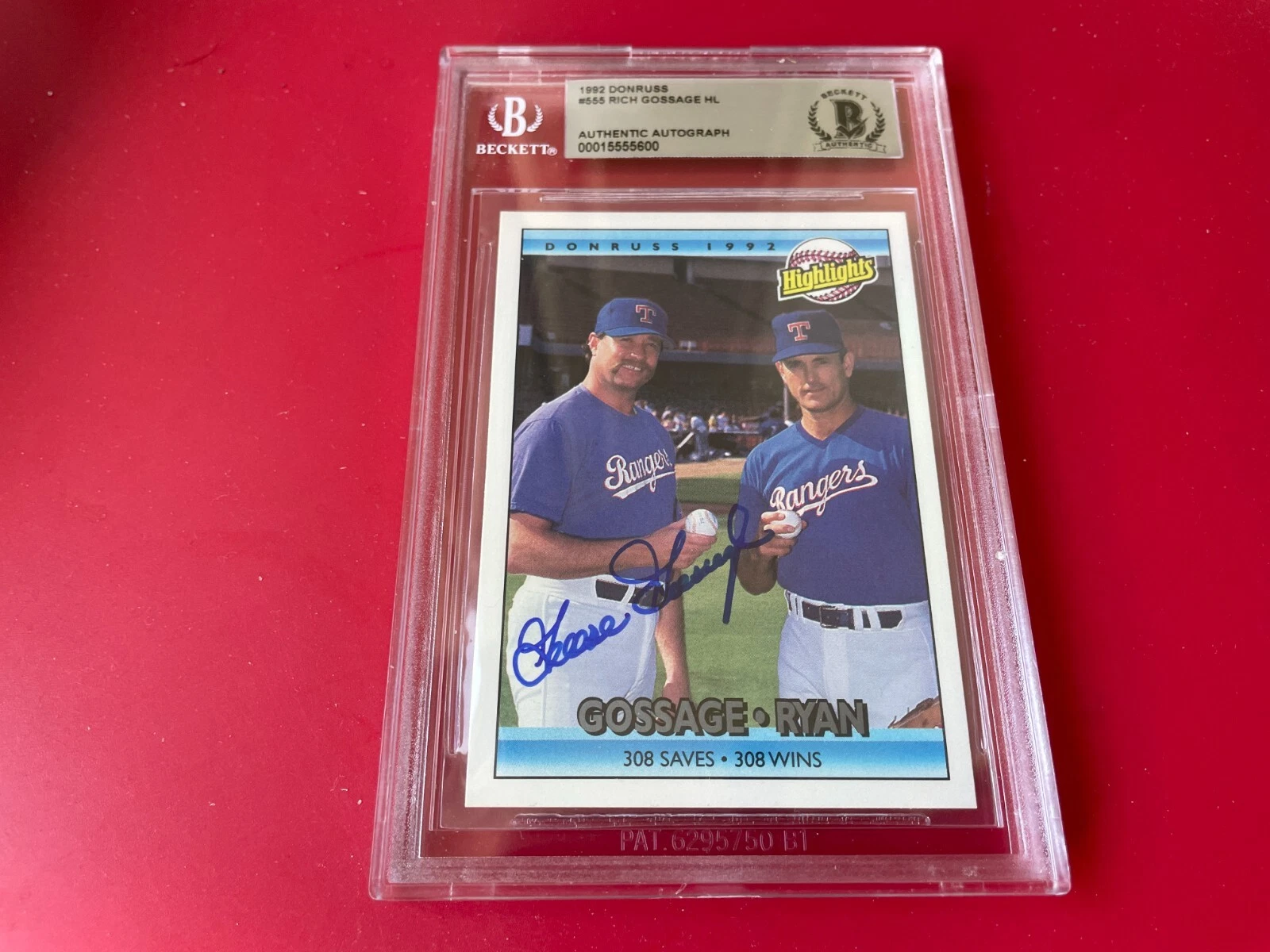 Rich Gossage 1992 Donruss Highlights Card Signed Auto Beckett BAS Slabbed
