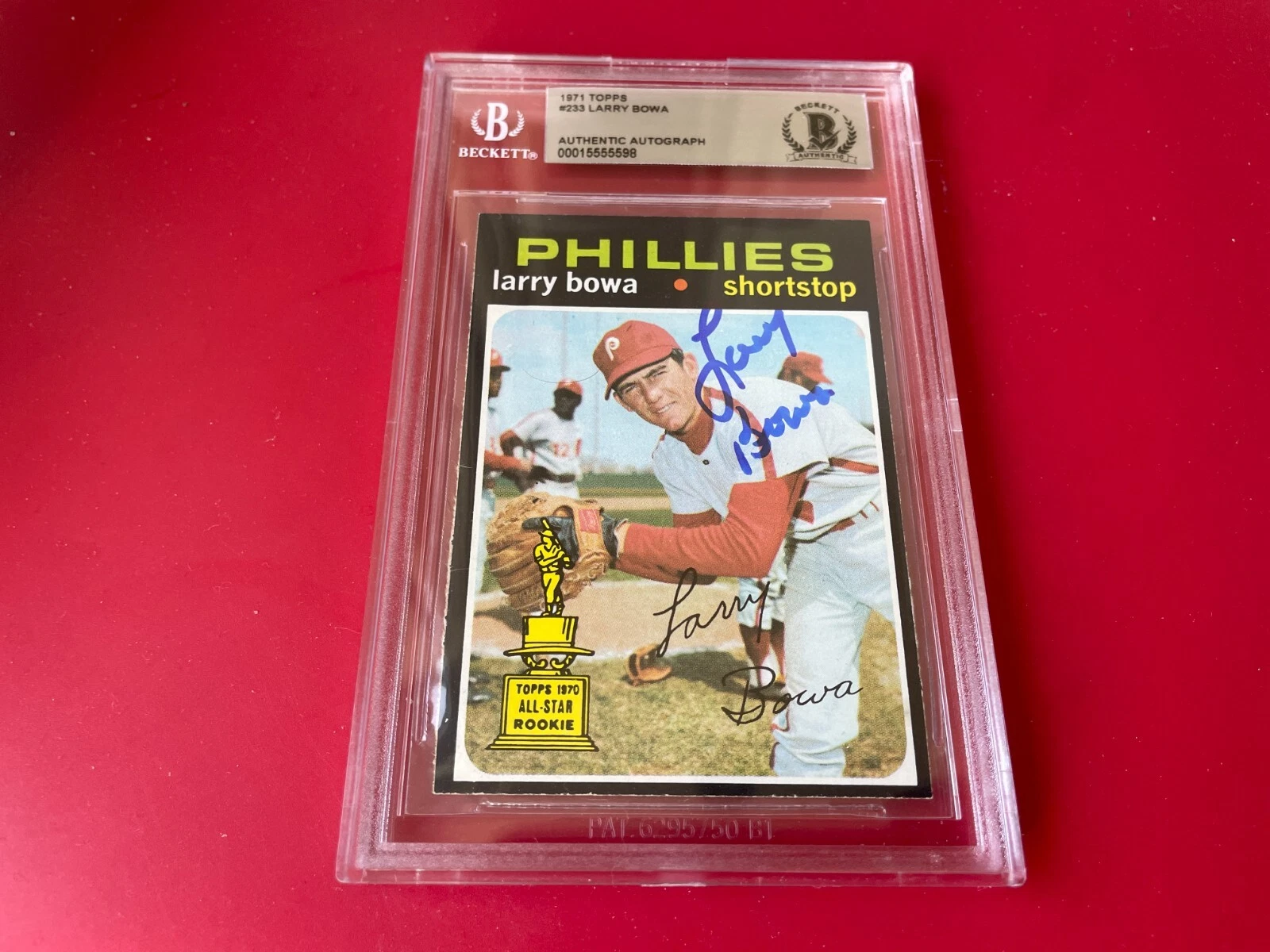 Larry Bowa Phillies 1971 Topps Card Signed Auto Beckett BAS Slabbed
