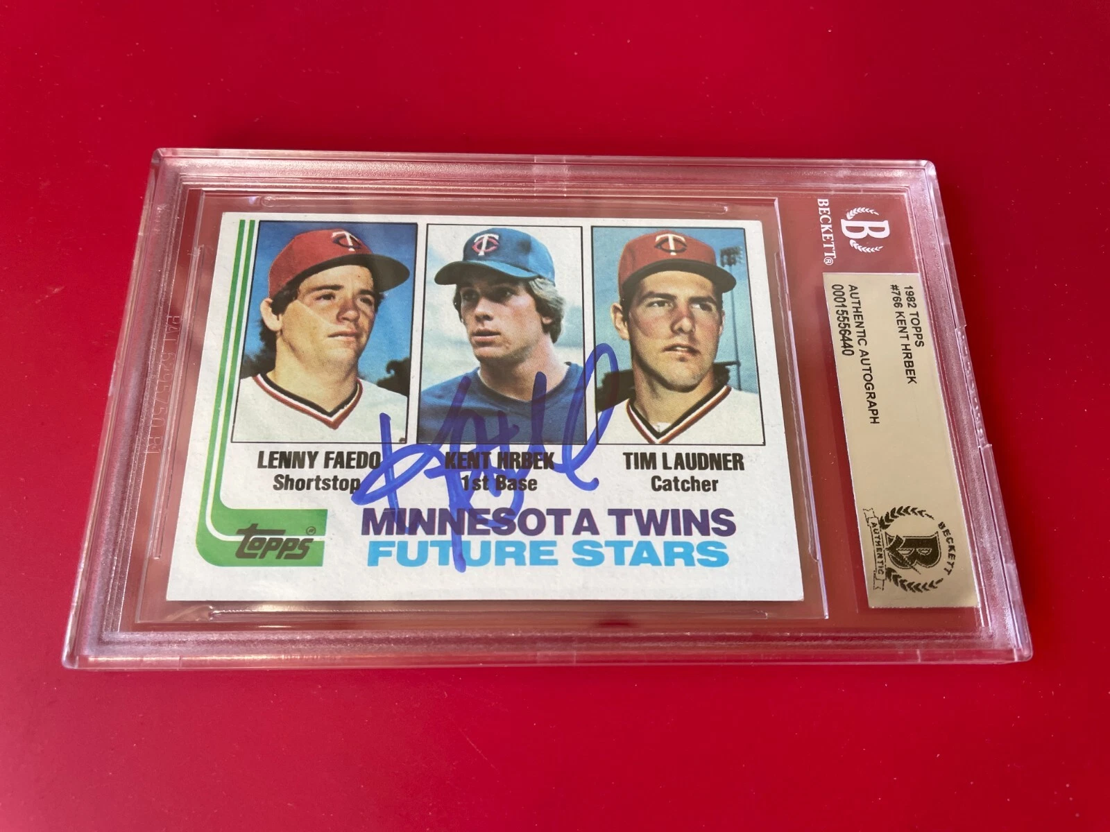 Kent Hrbek MLB 192 Topps Future Stars Rookie Card Signed Auto Beckett BAS COA
