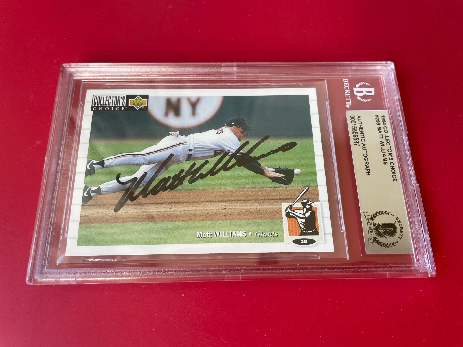 Matt Williams Giants 1994 UD Collector's Choice Card Signed Auto Beckett BAS COA

