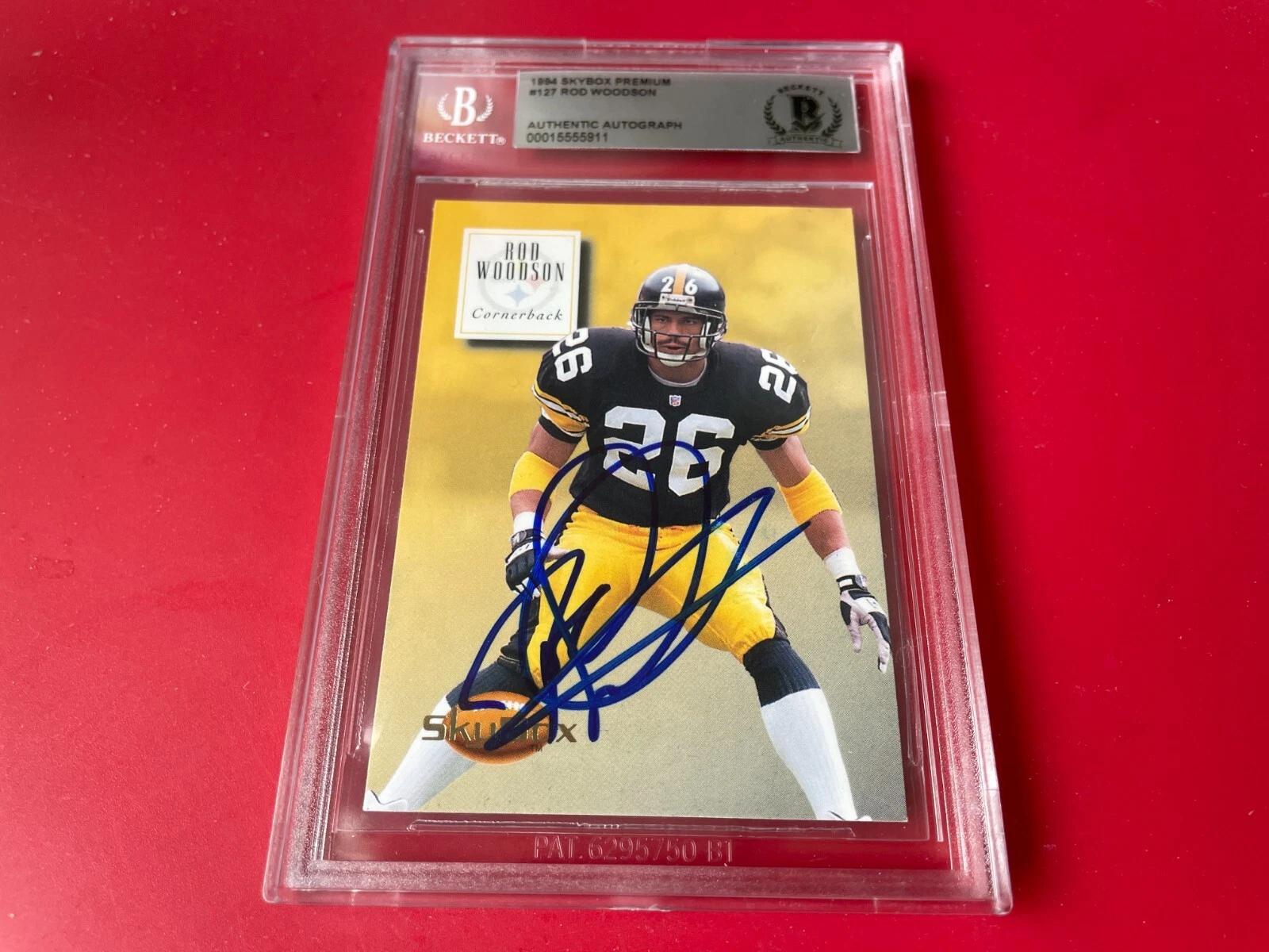 Rod Woodson Steelers HOF 1994 Skybox Premium Card Signed Auto Beckett BAS
