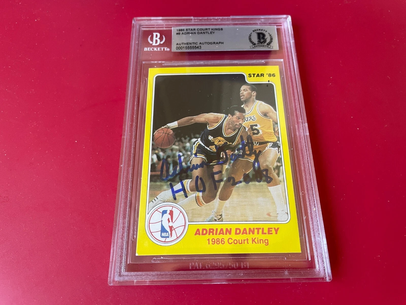 Adrian Dantley Pistons 1986 Star Court Kings Card Signed Auto BAS Slabbed
