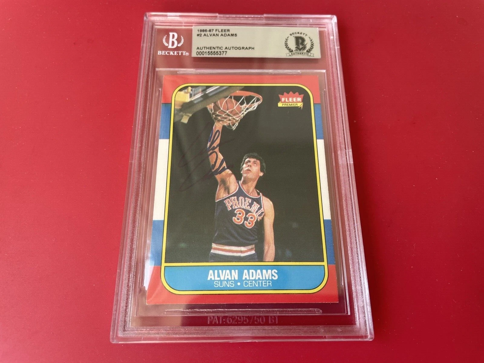 Alvan Adams Suns 1986-87 NBA Fleer Card Signed Auto Beckett BAS Slabbed
