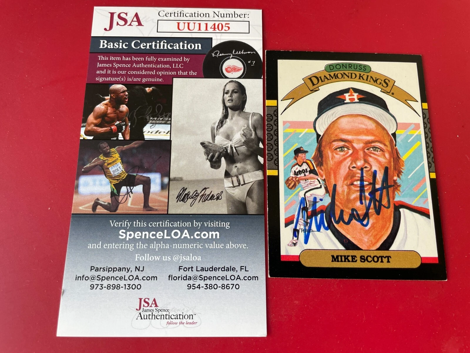 Mike Scott Astros 1987 Donruss Diamond Kings Card Signed Auto JSA COA
