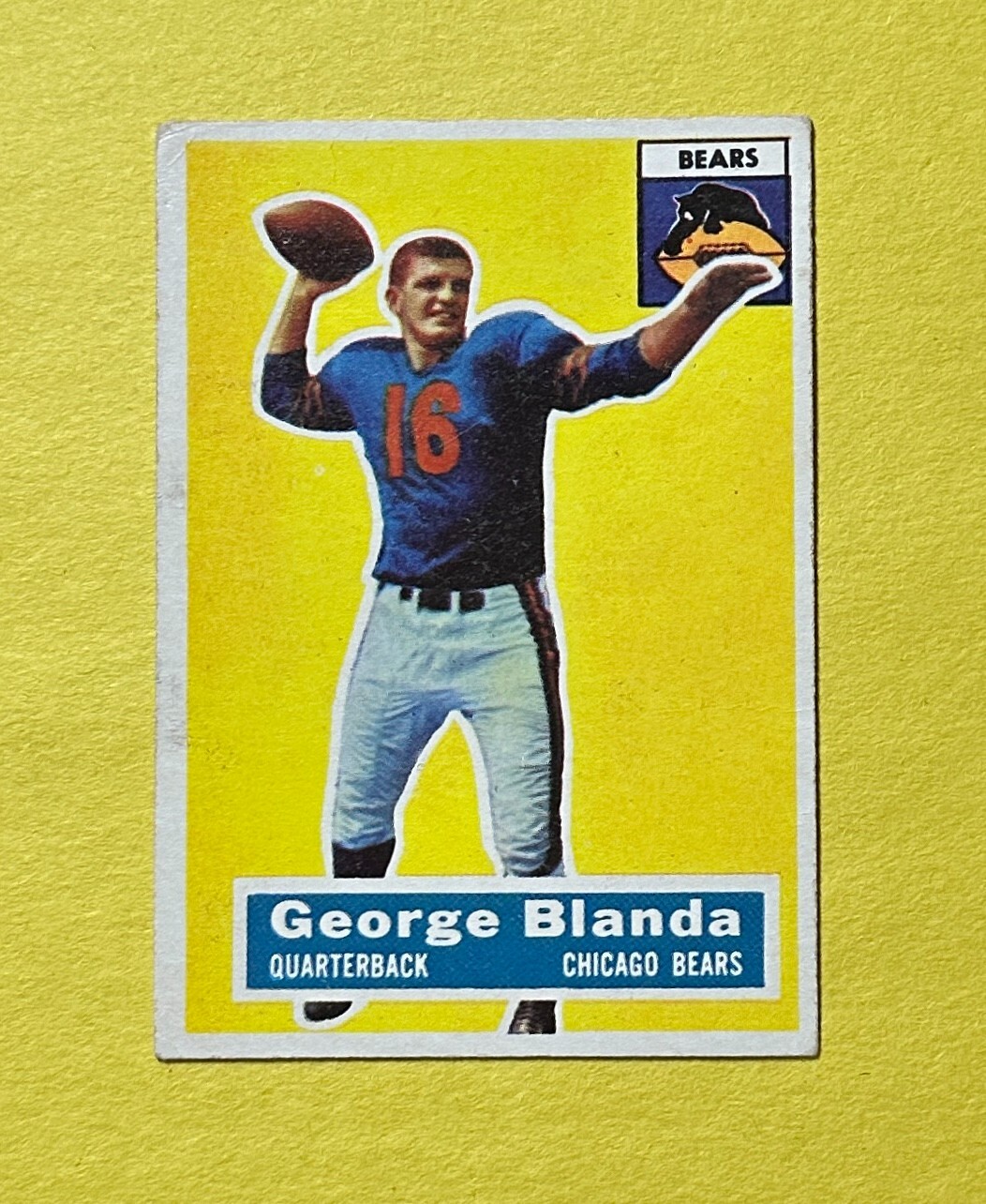 1956 TOPPS GEORGE BLANDA #11 BEARS HOF COLLECTIBLE MEMORABILIA