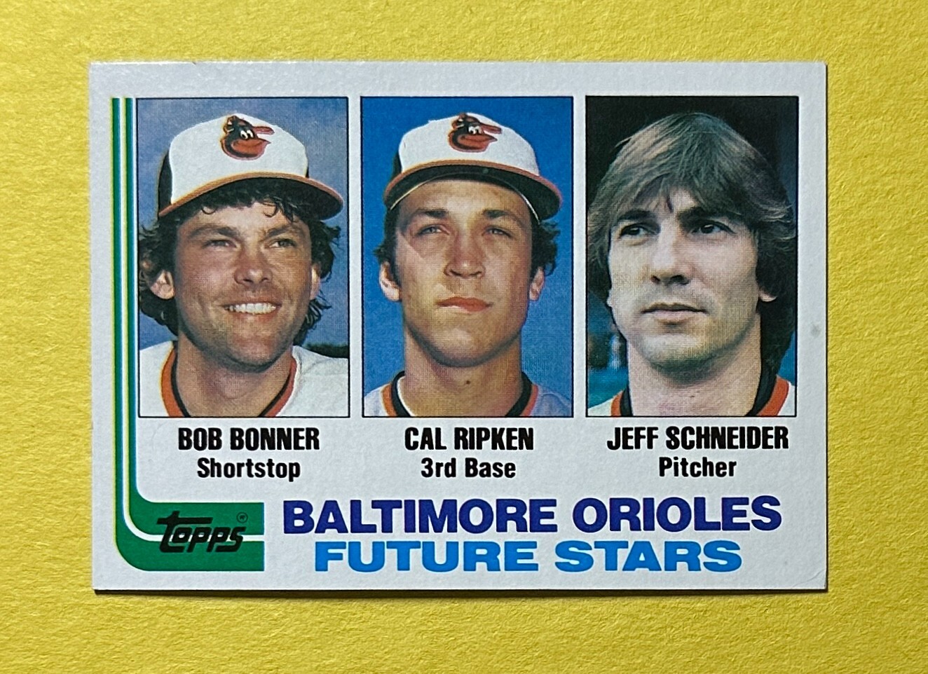 1982 TOPPS BALTIMORE ORIOLES FUTURE STARS BONNER RIPKEN SCHNEIDER #21
