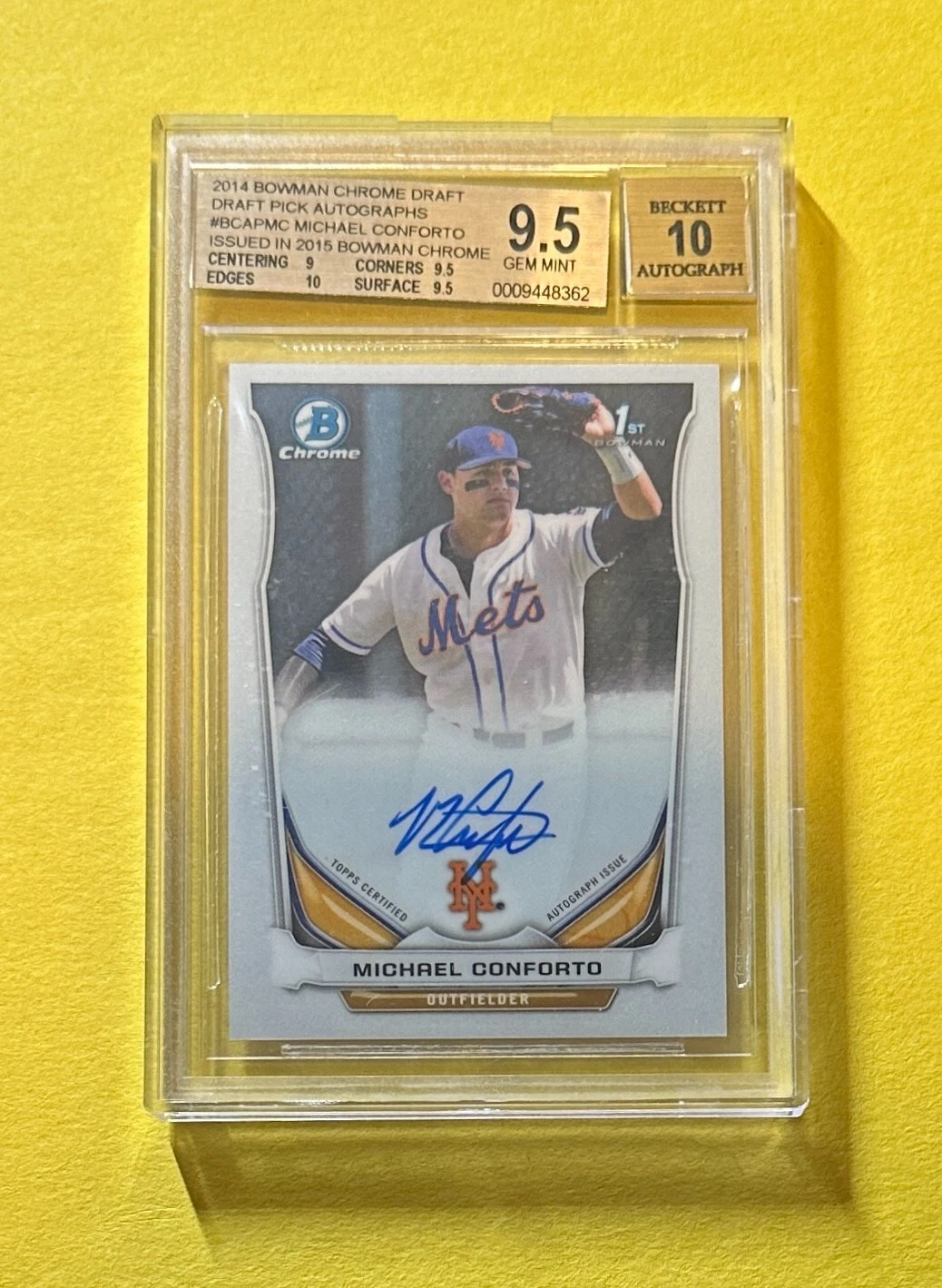 2014 BOWMAN DRAFT MICHAEL CONFORTO AUTO #BCAPMC BGS GEM MT 9.5 1ST BOWMAN
