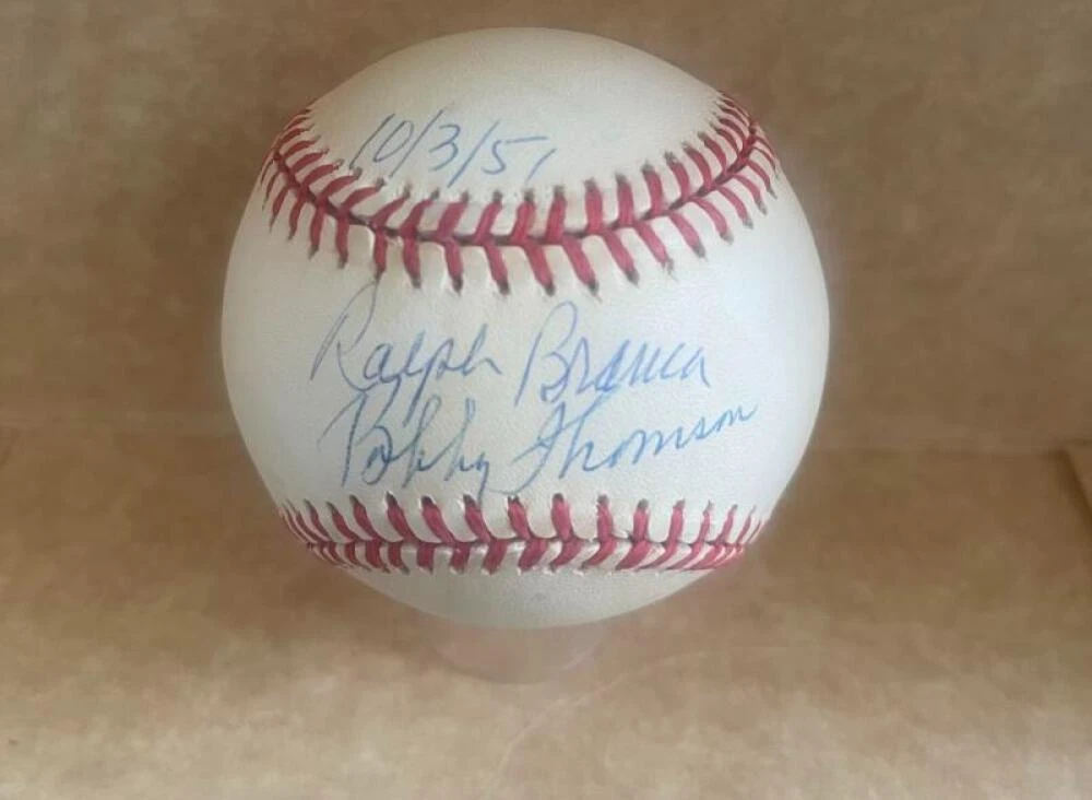 RALPH BRANCA BOBBY THOMSON 10/3/51 SIGNED AUTOGRAPHED N.L. BASEBALL BAS AUTH
