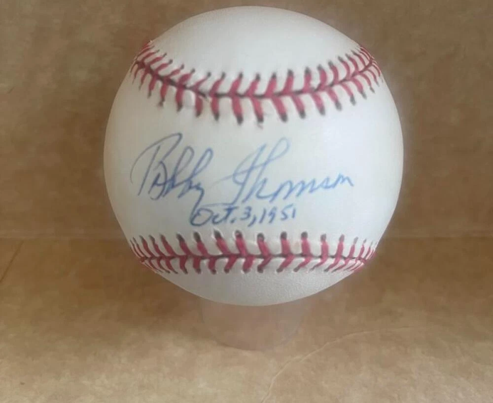 RALPH BRANCA BOBBY THOMSON 10/3/51 SIGNED AUTOGRAPHED N.L. BASEBALL BAS AUTH
