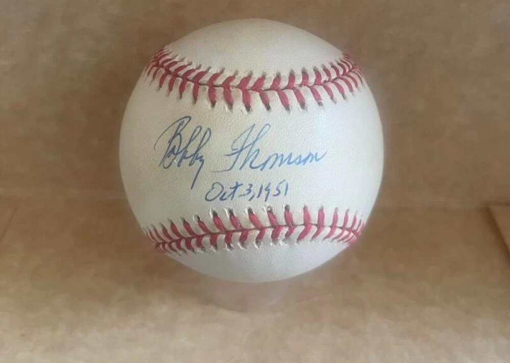 RALPH BRANCA BOBBY THOMSON 10/3/51 SIGNED AUTOGRAPHED N.L. BASEBALL BAS AUTH
