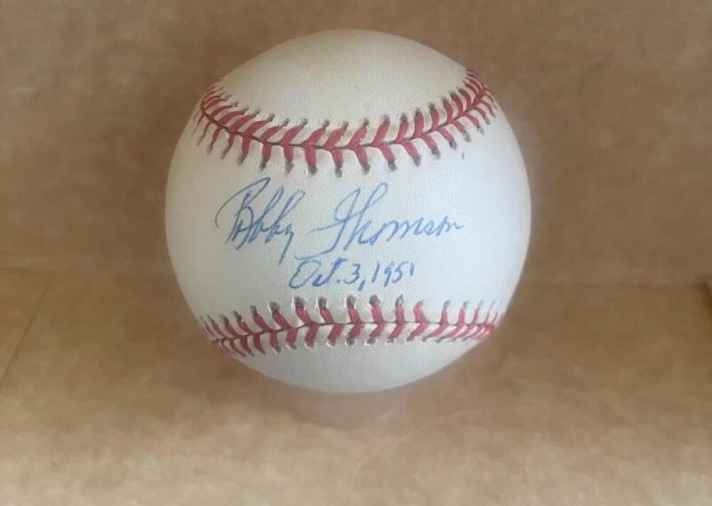 RALPH BRANCA BOBBY THOMSON 10/3/51 SIGNED AUTOGRAPHED N.L. BASEBALL BAS AUTH
