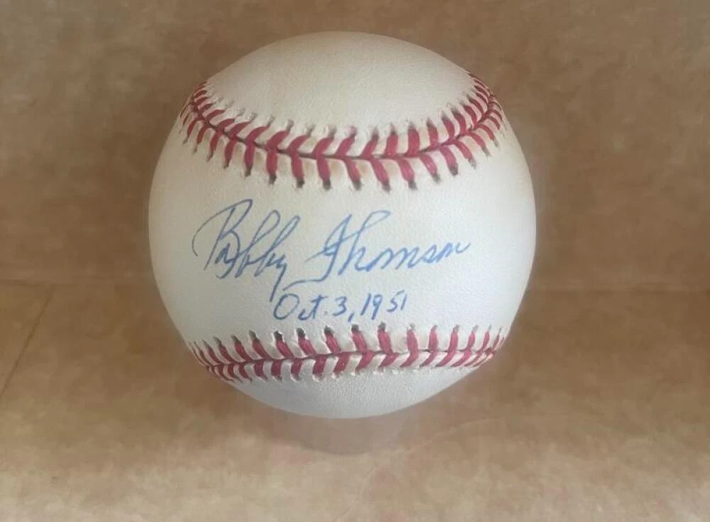 RALPH BRANCA BOBBY THOMSON 10/3/51 SIGNED AUTOGRAPHED N.L. BASEBALL BAS AUTH
