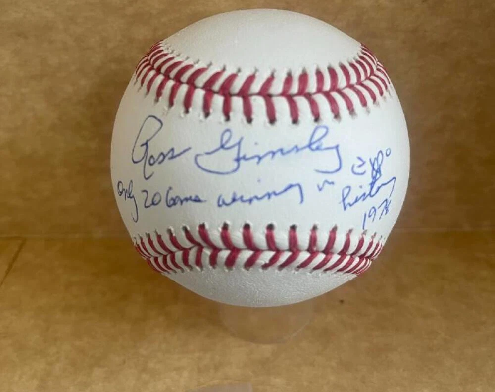 ROSS GRIMSLEY ONLY 20 GAME WINNER IN EXPOS HISTORY 1978 SIGNED AUTO M.L. BASEBAL
