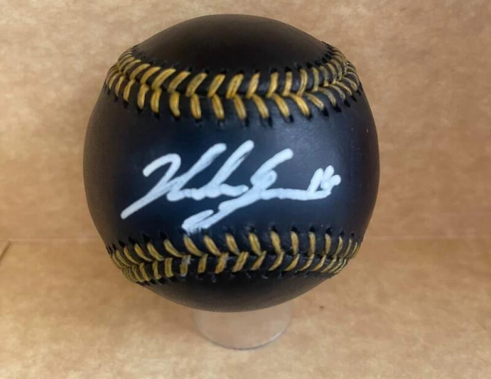 NOLAN GORMAN CARDINALS SIGNED AUTOGRAPHED BLACK BASEBALL BAS AUTH
