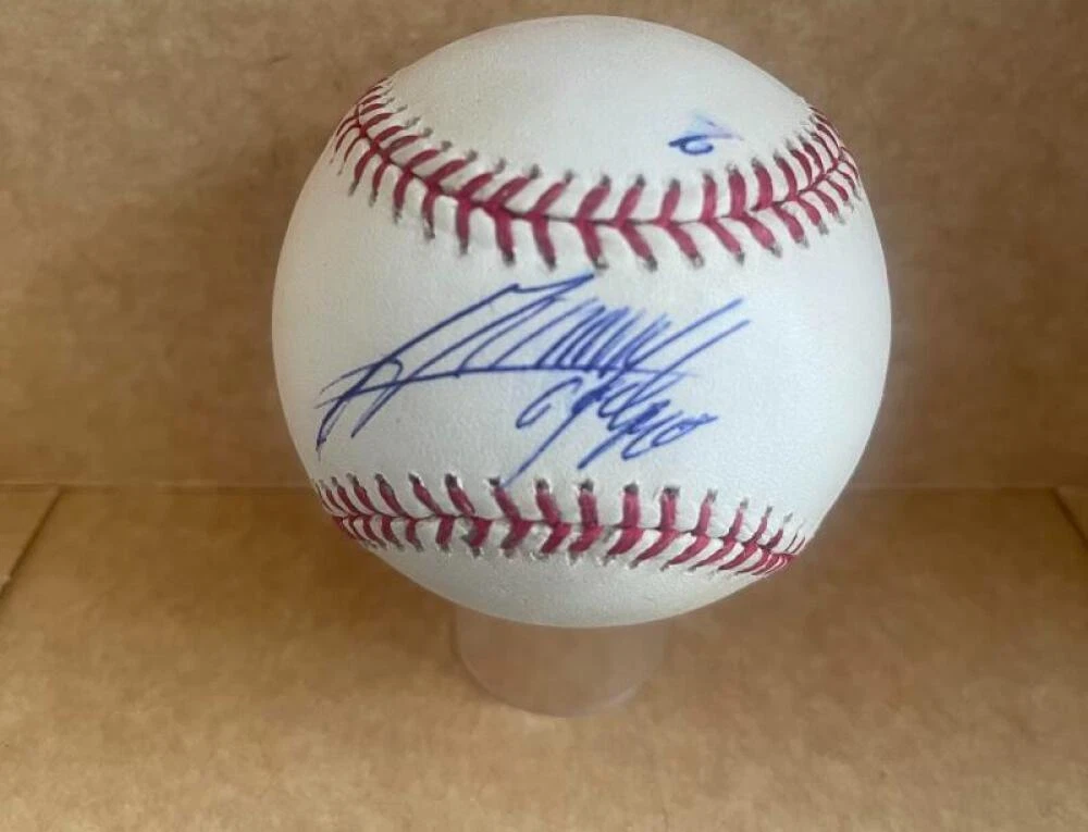 MELVIN MORA ORIOLES/METS SIGNED AUTOGRAPHED M.L. BASEBALL BAS AUTH
