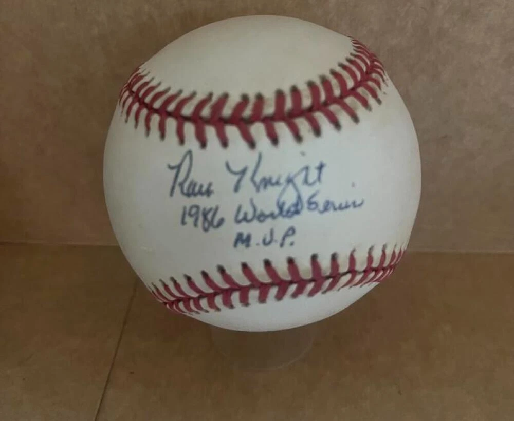 RAY KNIGHT 1986 WORLD SERIES MVP SIGNED AUTO N.L. BASEBALL BECKETT AUTH
